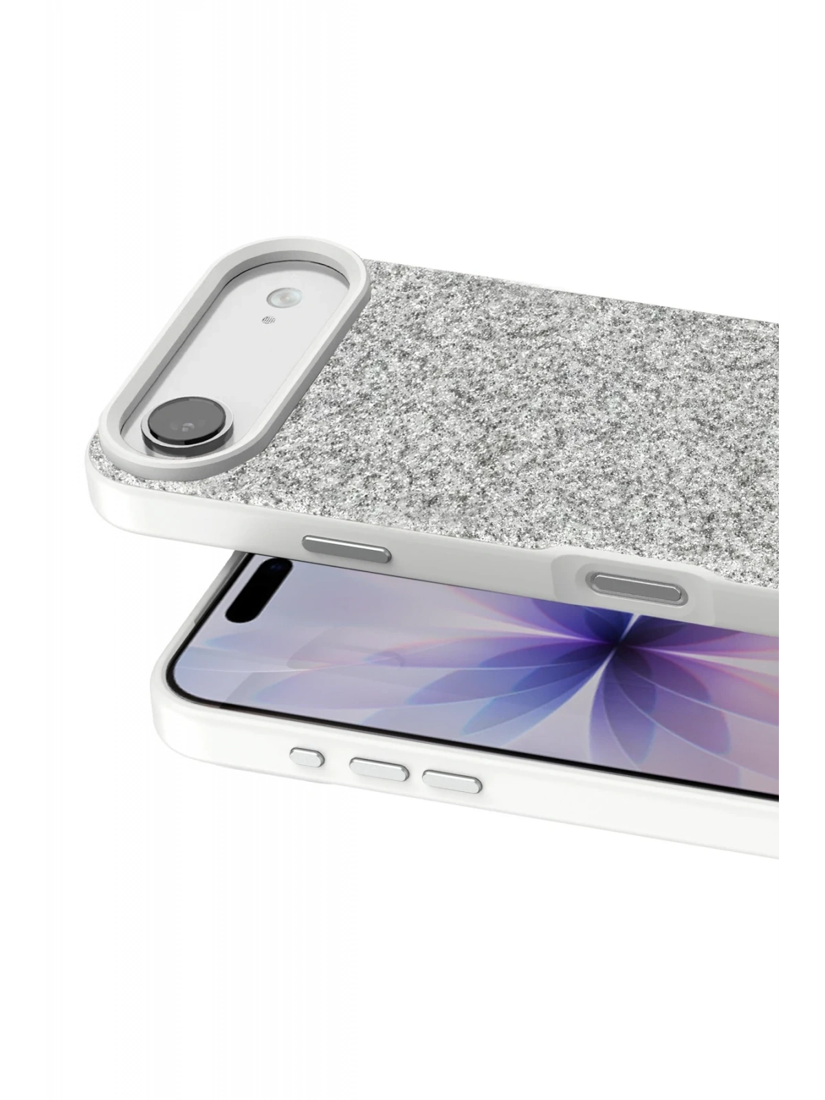Onegif Apple iPhone 17 Air Bright Simli Kapak - Beyaz