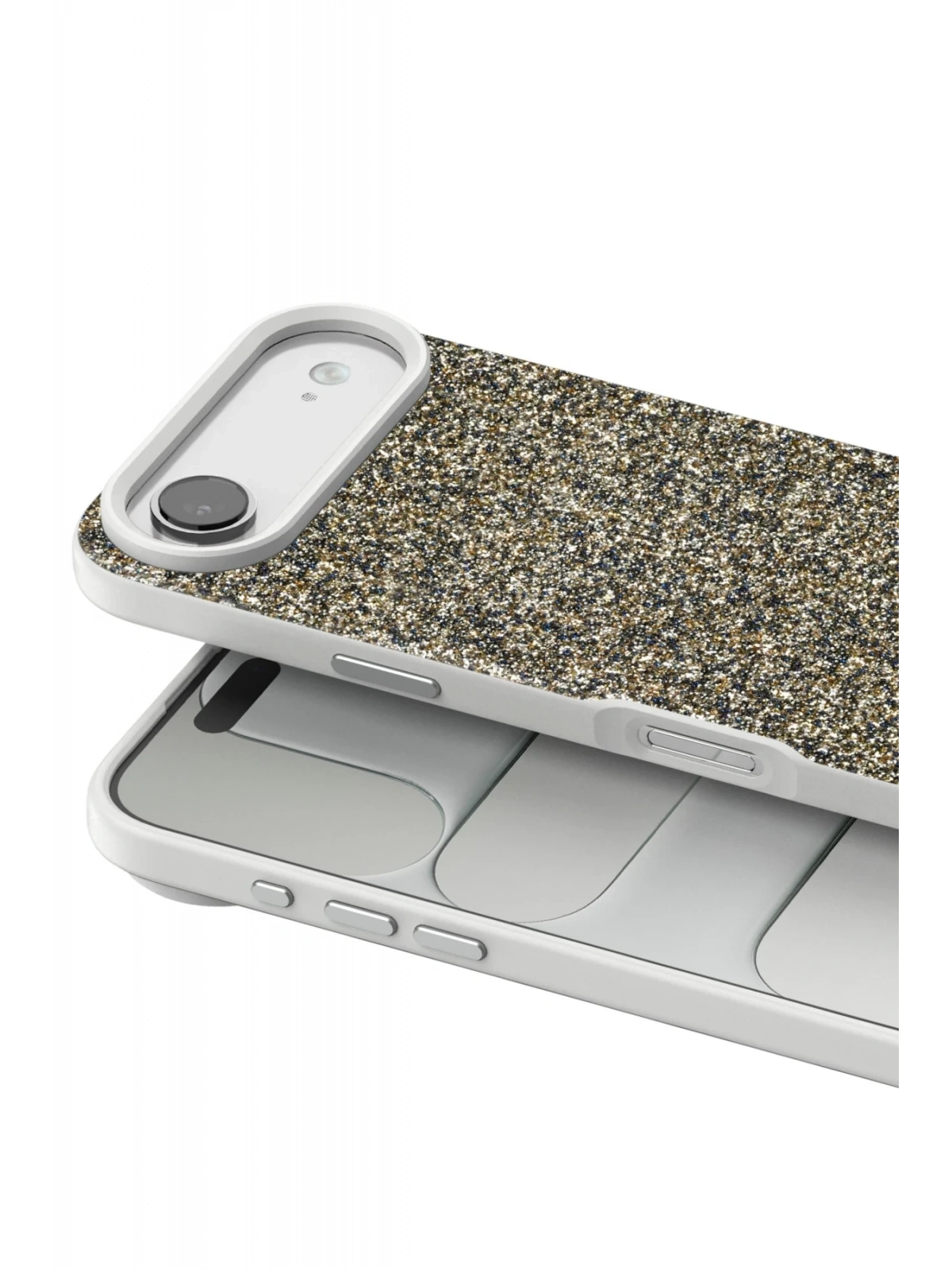 Onegif Apple iPhone 17 Air Bright Simli Kapak - Çöl Titanyum