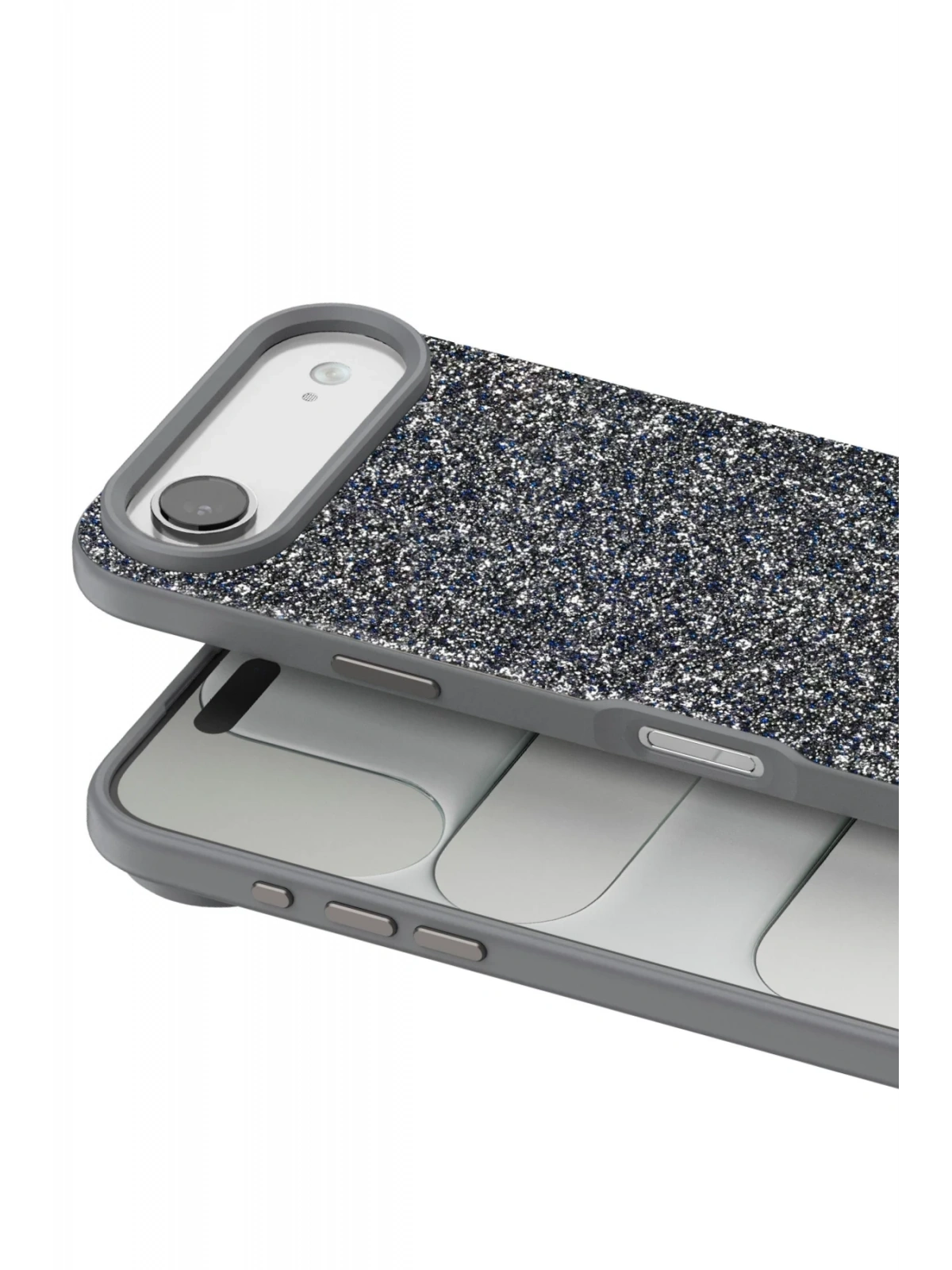 Onegif Apple iPhone 17 Air Bright Simli Kapak - Gümüş