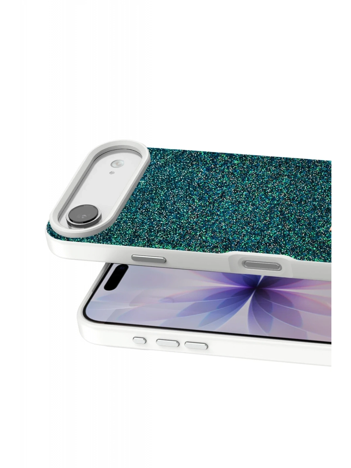 Onegif Apple iPhone 17 Air Bright Simli Kapak - Koyu Yeşil