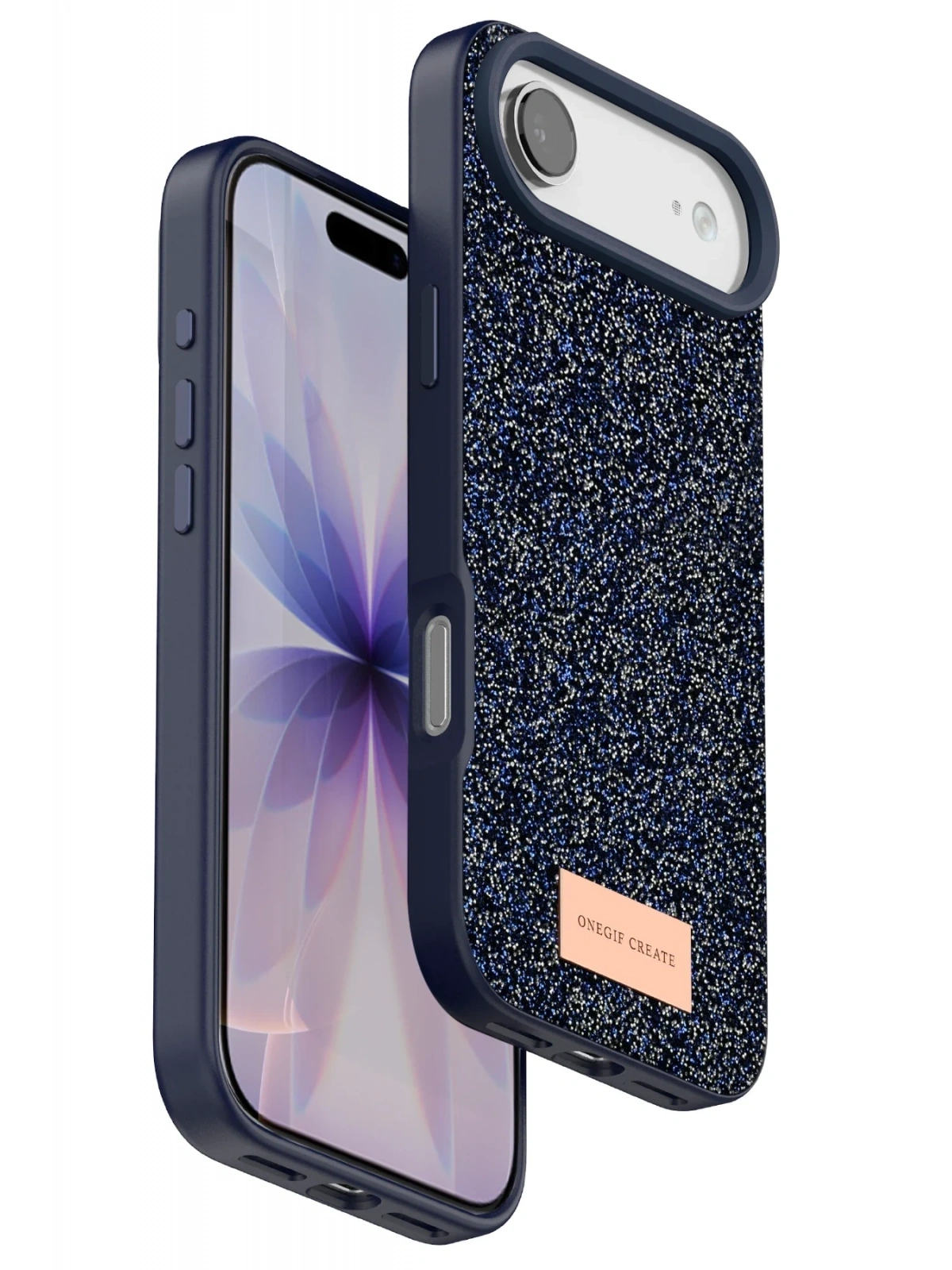 Onegif Apple iPhone 17 Air Bright Simli Kapak - Mavi