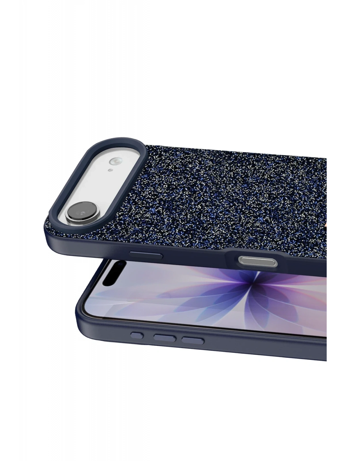 Onegif Apple iPhone 17 Air Bright Simli Kapak - Mavi