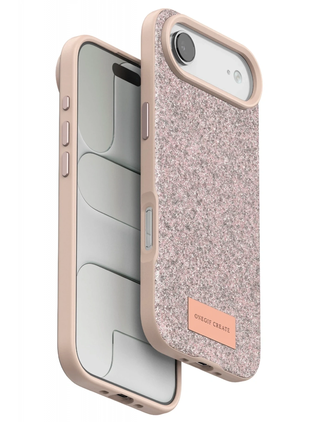 Onegif Apple iPhone 17 Air Bright Simli Kapak - Pembe