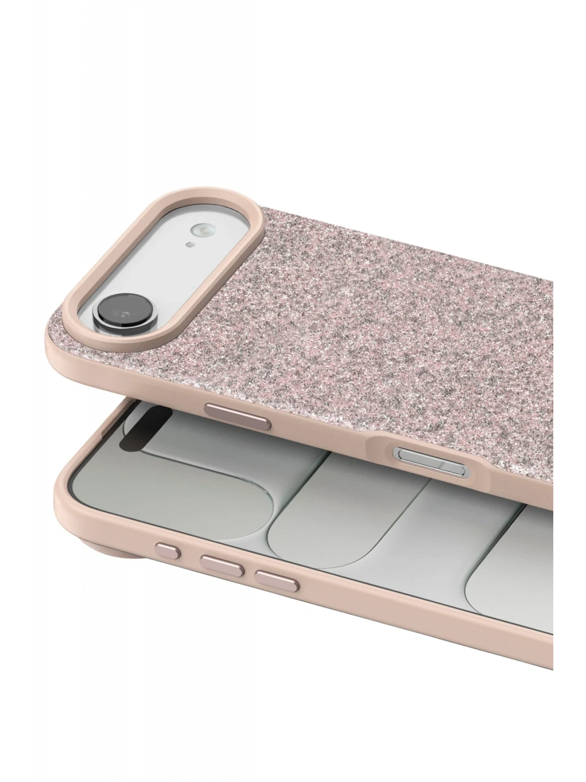 Onegif Apple iPhone 17 Air Bright Simli Kapak - Pembe