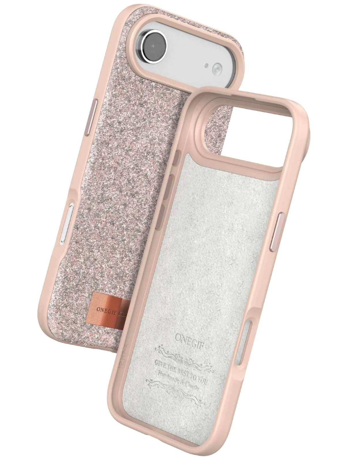 Onegif Apple iPhone 17 Air Bright Simli Kapak - Pembe
