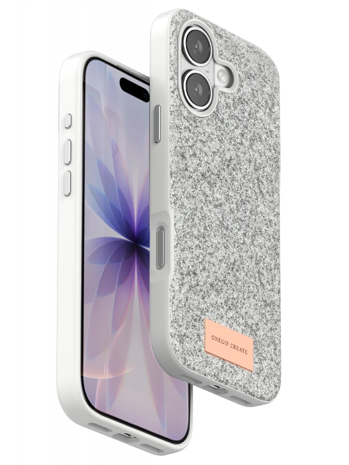 Onegif Apple iPhone 17 Bright Simli Kapak - Beyaz