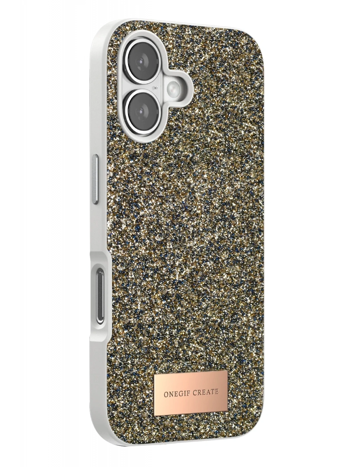Onegif Apple iPhone 17 Bright Simli Kapak - Çöl Titanyum
