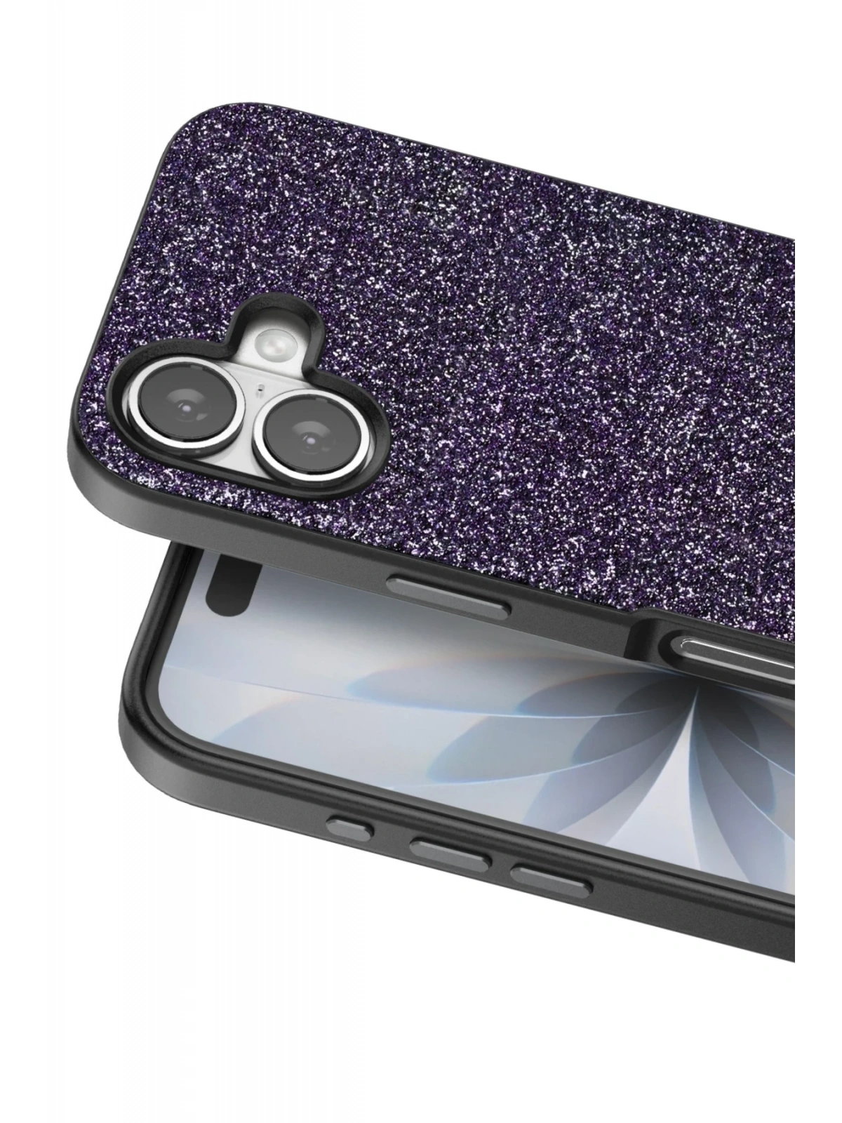 Onegif Apple iPhone 17 Bright Simli Kapak - Derin Mor