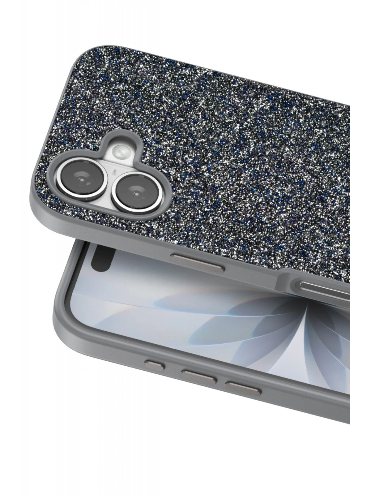 Onegif Apple iPhone 17 Bright Simli Kapak - Gümüş