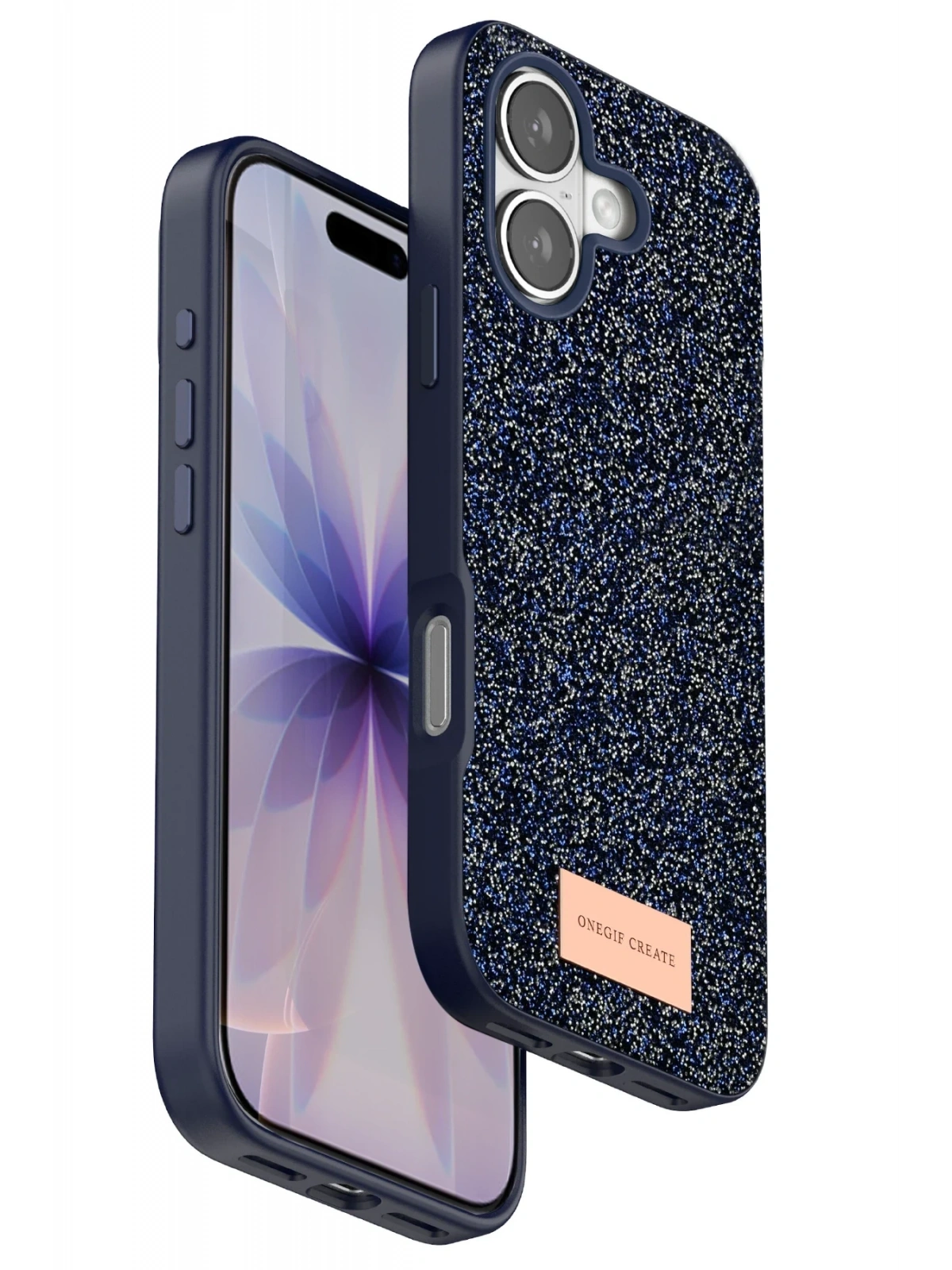Onegif Apple iPhone 17 Bright Simli Kapak - Mavi