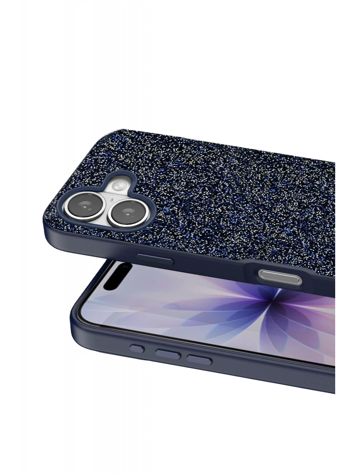 Onegif Apple iPhone 17 Bright Simli Kapak - Mavi