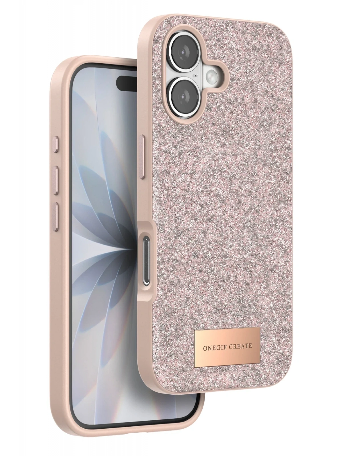 Onegif Apple iPhone 17 Bright Simli Kapak - Pembe