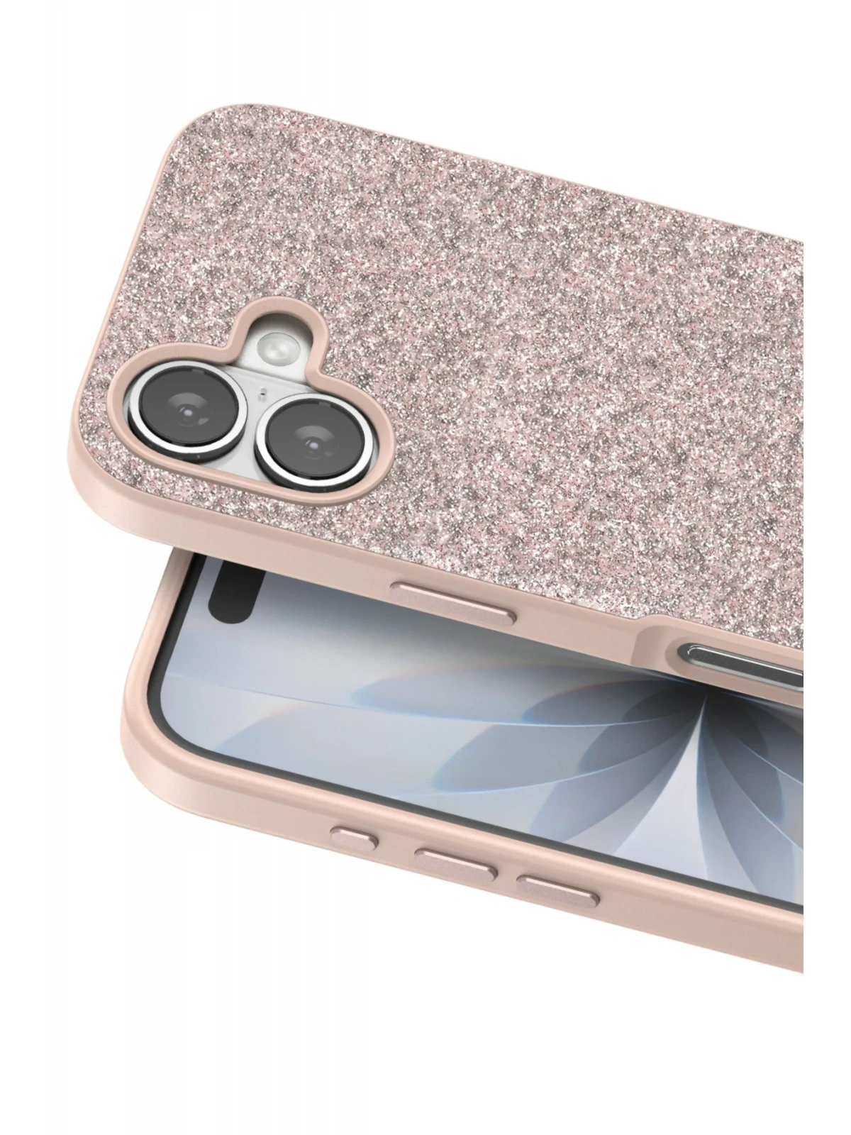 Onegif Apple iPhone 17 Bright Simli Kapak - Pembe