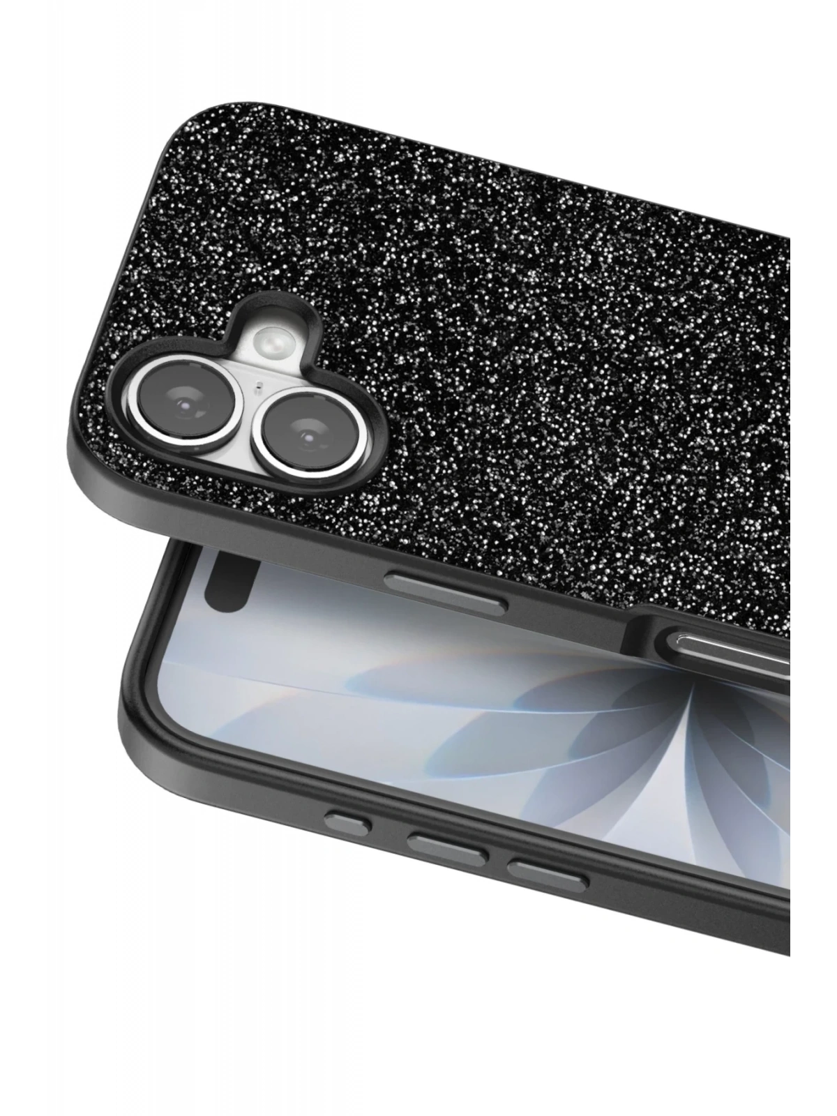 Onegif Apple iPhone 17 Bright Simli Kapak - Siyah