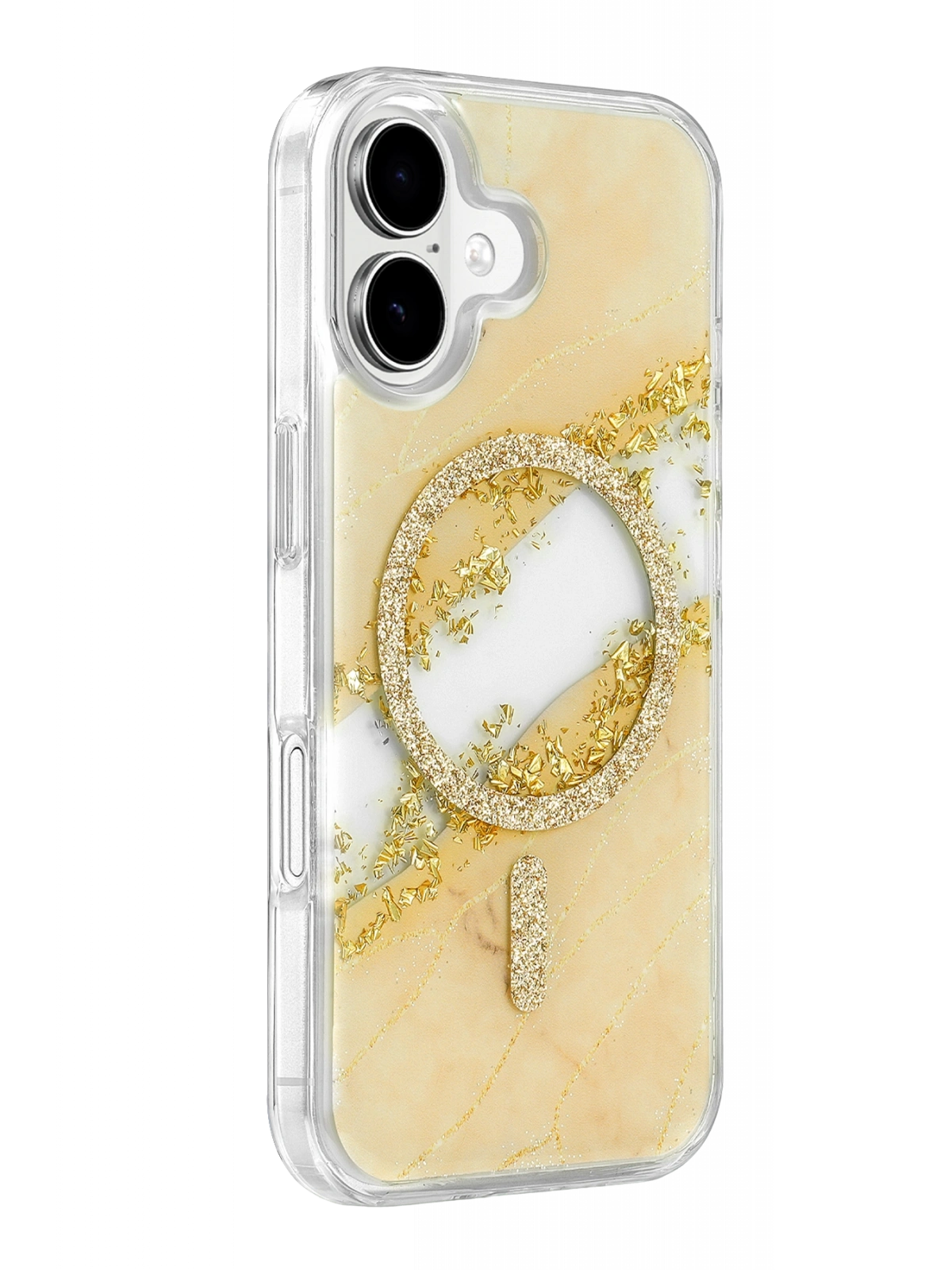 Onegif Apple iPhone 17 Lotus Simli Magsafe Kapak - Gümüş