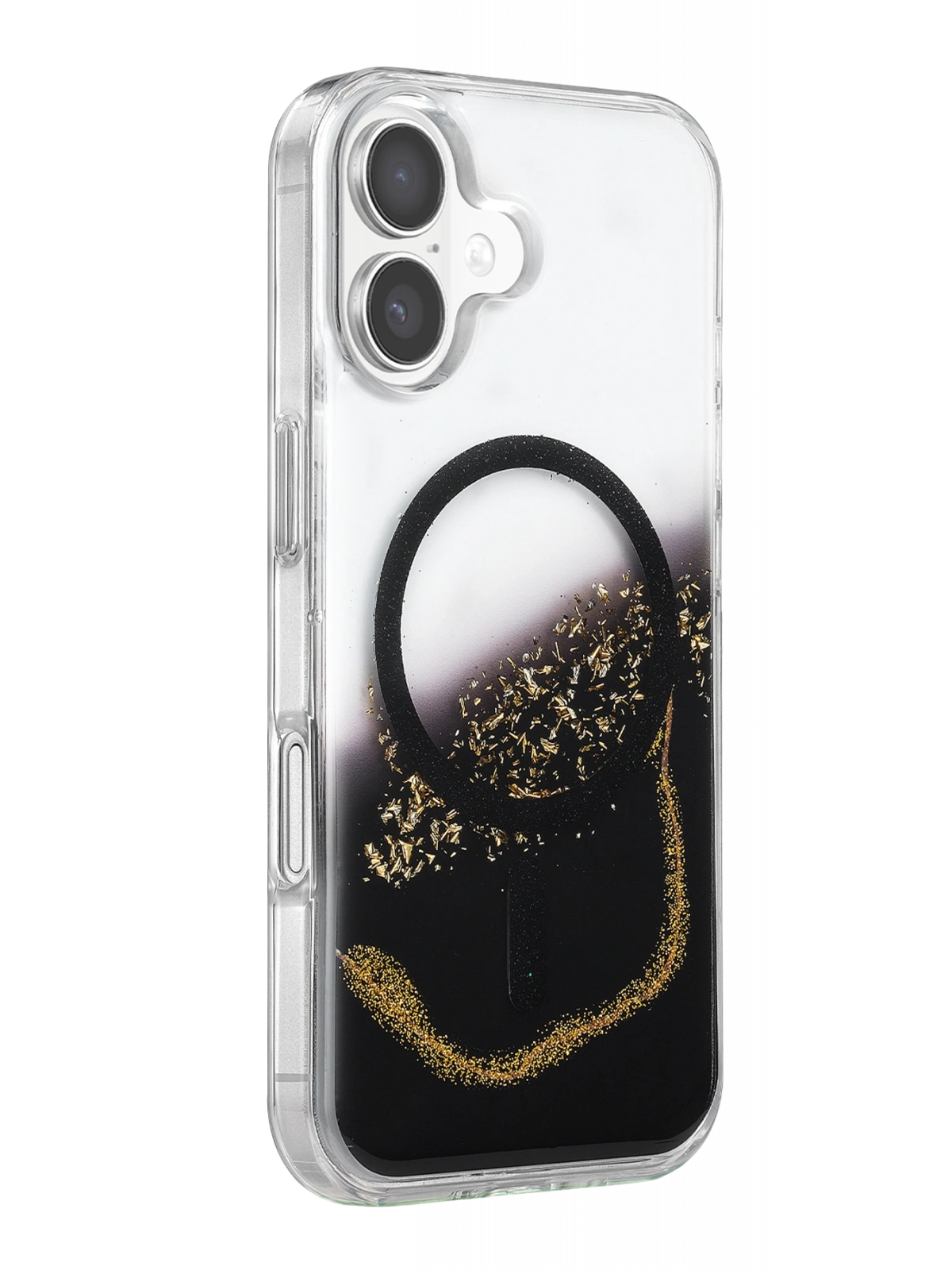 Onegif Apple iPhone 17 Lotus Simli Magsafe Kapak - Siyah