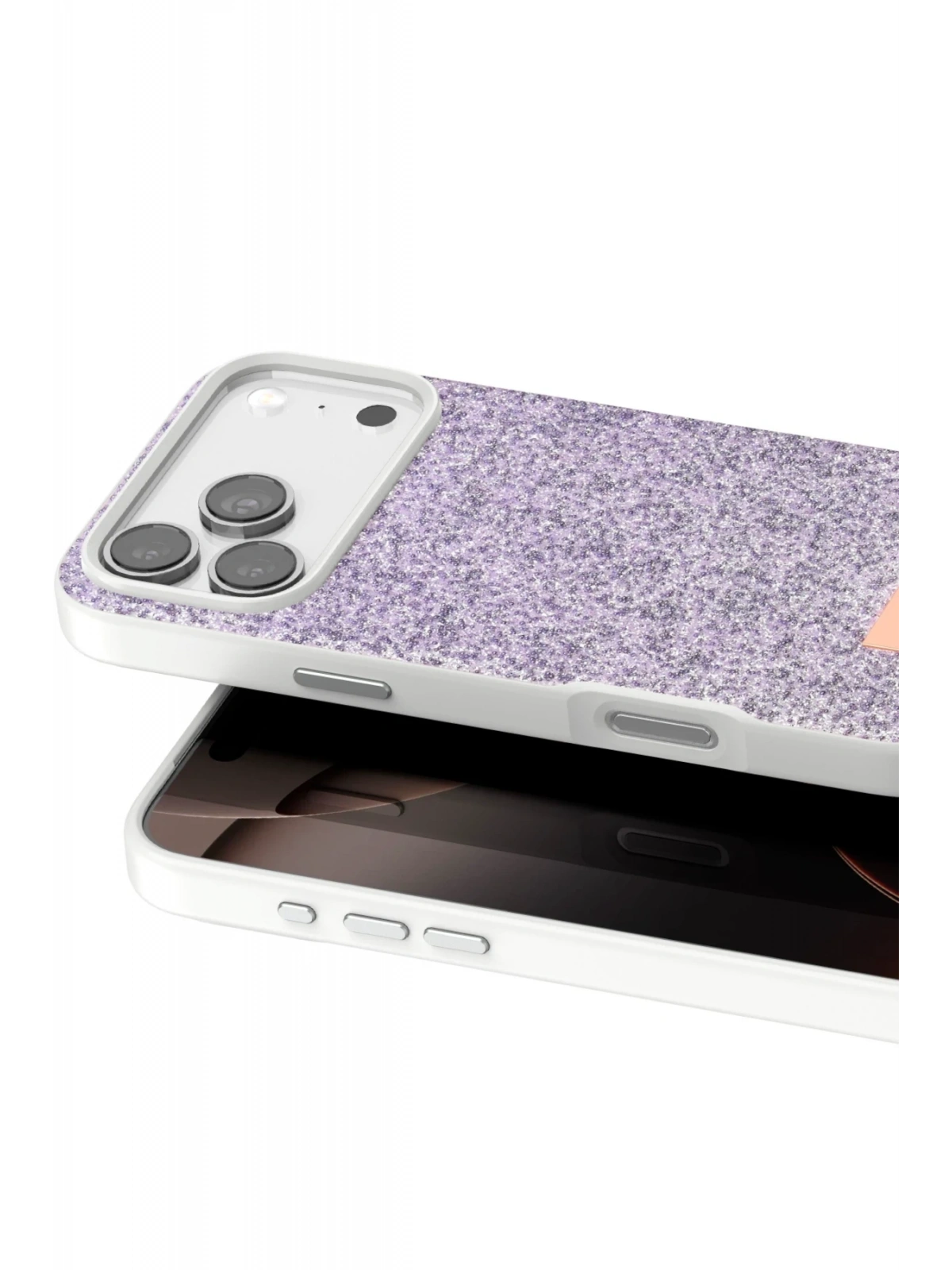 Onegif Apple iPhone 17 Pro Bright Simli Kapak - Lila