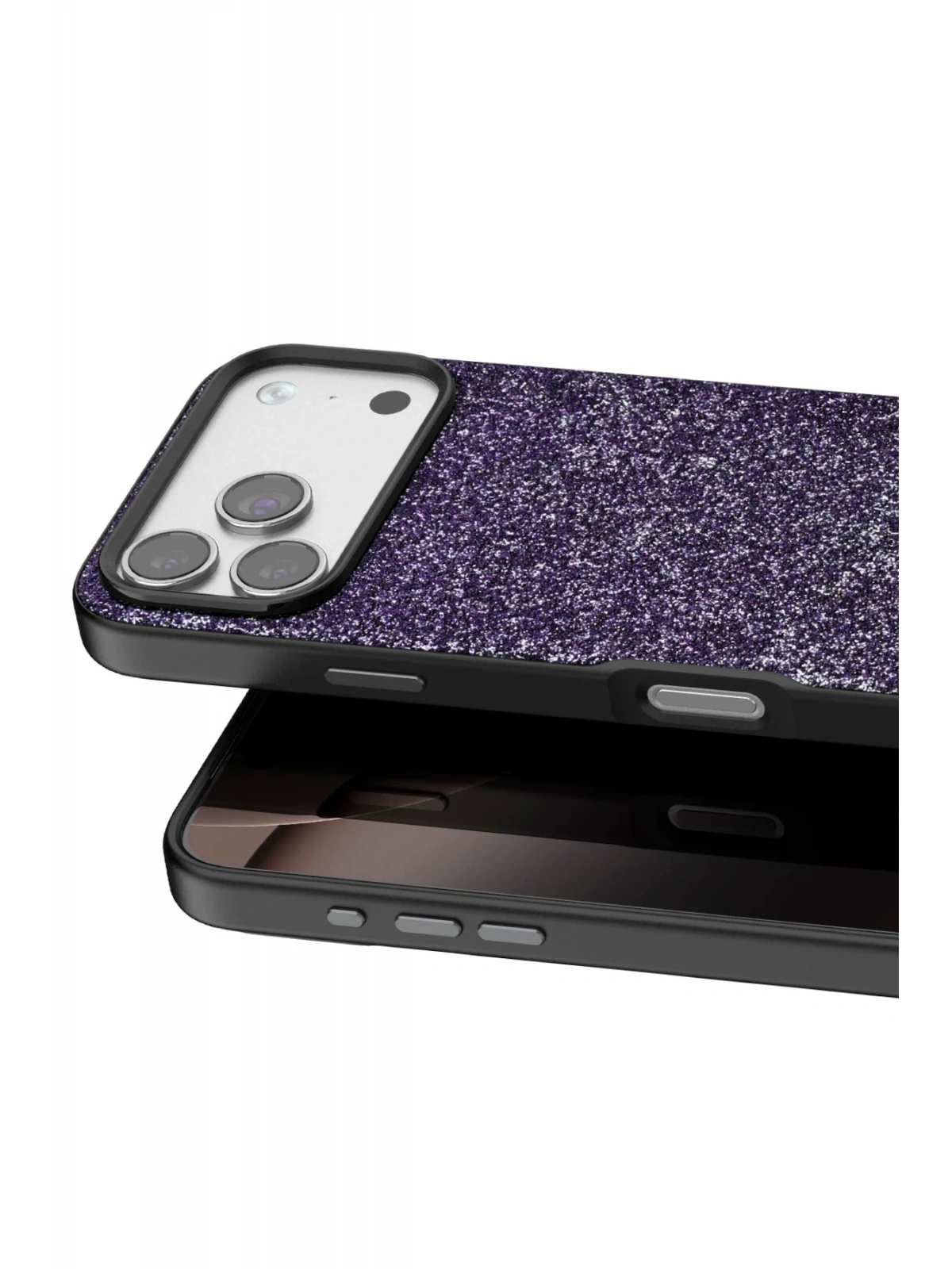 Onegif Apple iPhone 17 Pro Max Bright Simli Kapak - Derin Mor