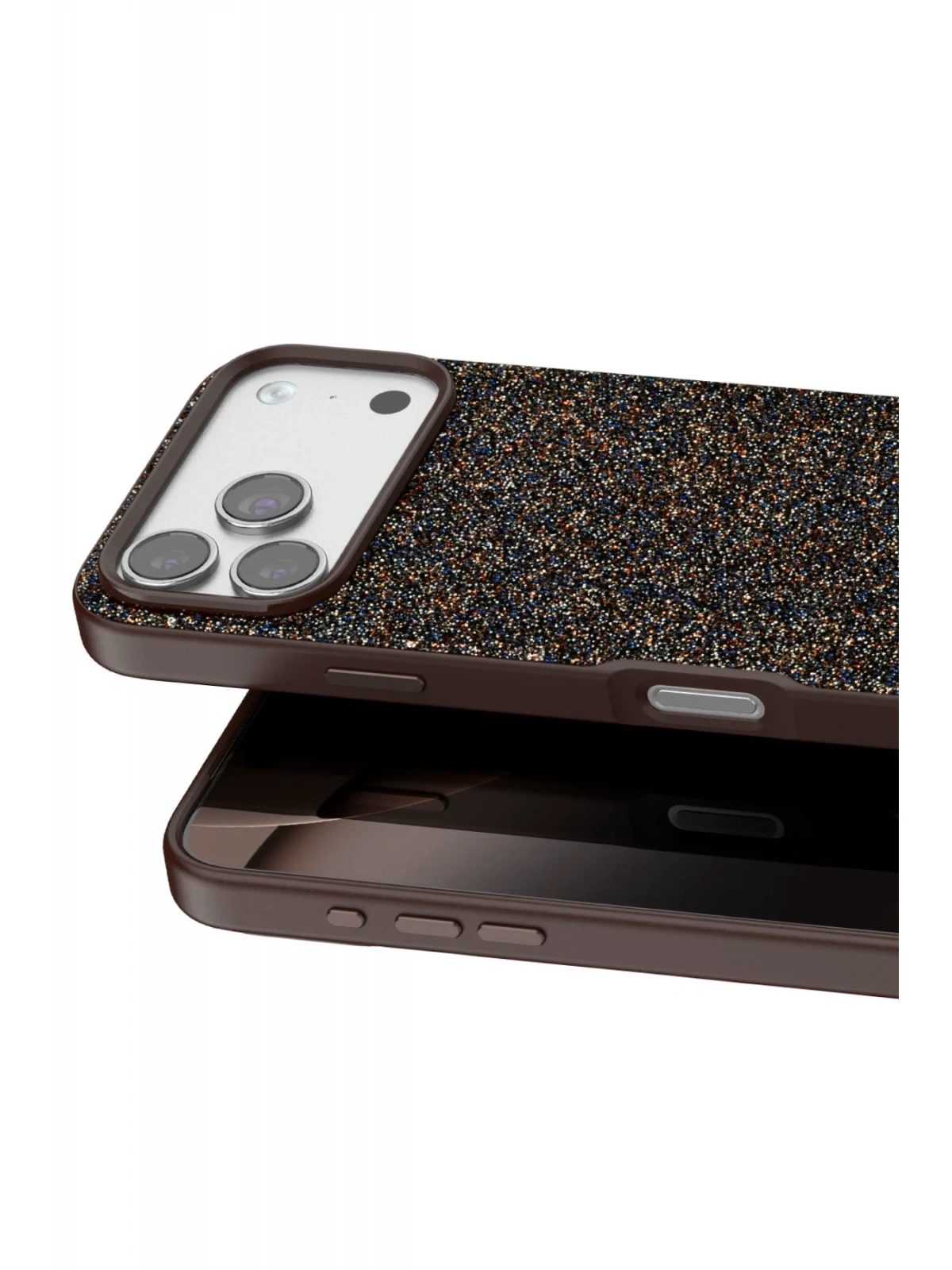 Onegif Apple iPhone 17 Pro Max Bright Simli Kapak - Gold