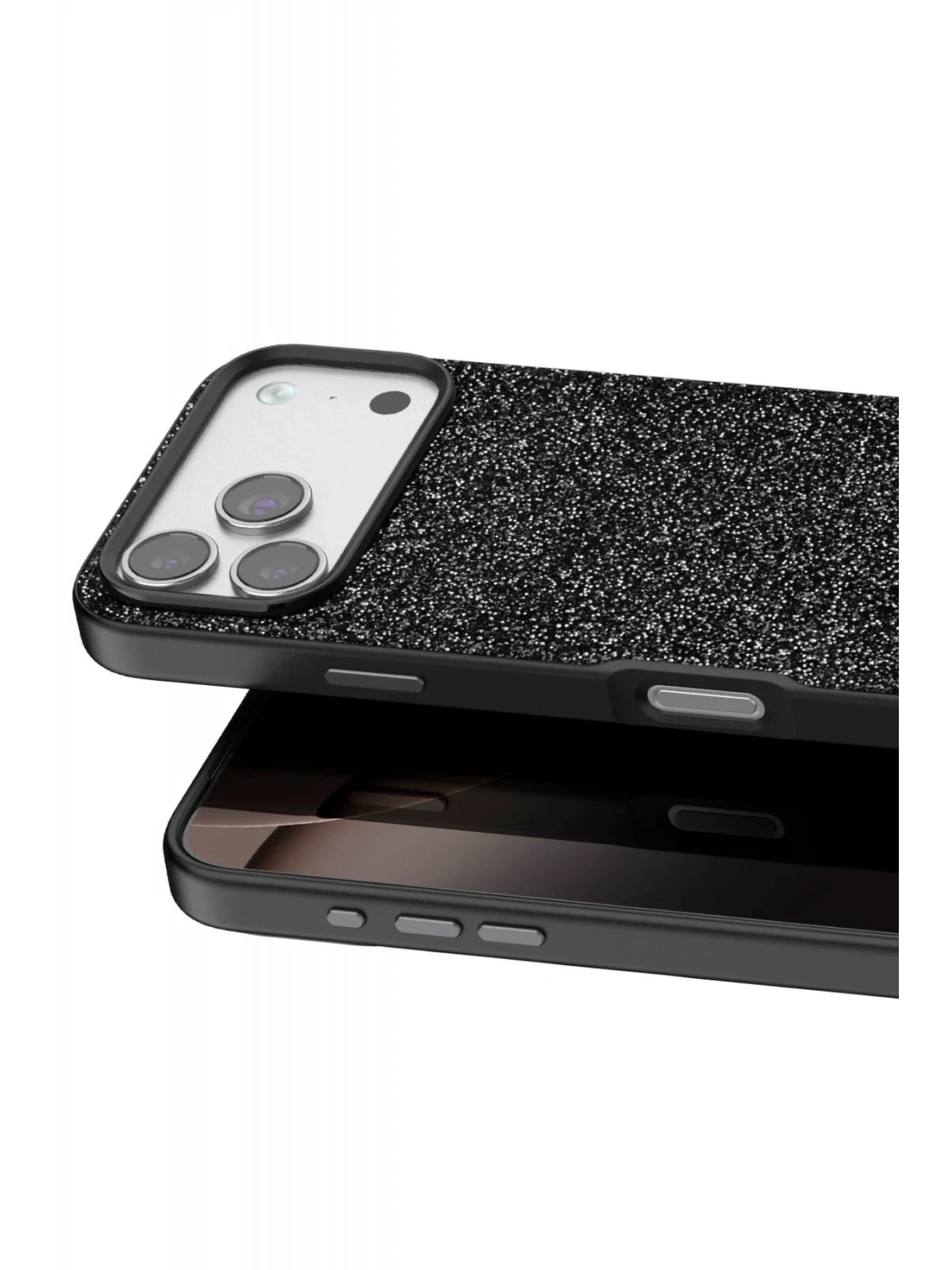 Onegif Apple iPhone 17 Pro Max Bright Simli Kapak - Siyah