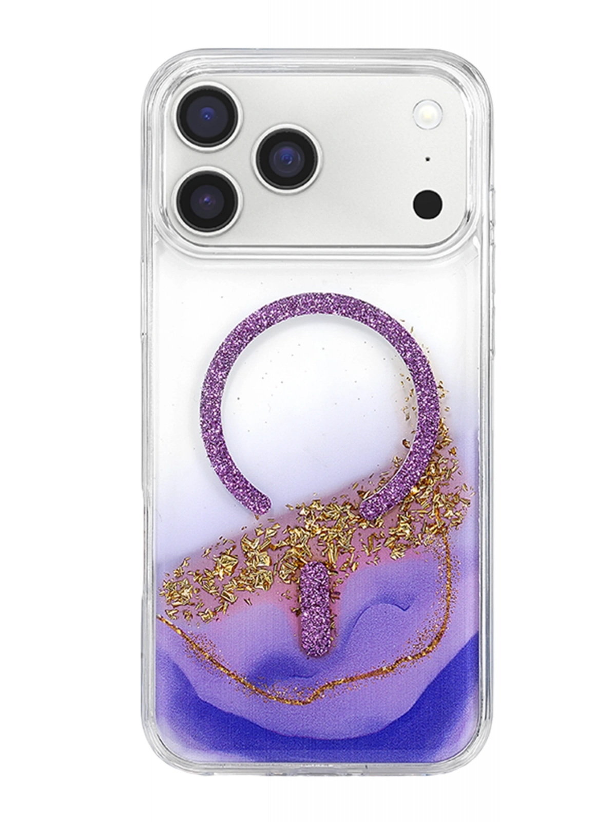 Onegif Apple iPhone 17 Pro Max Lotus Simli Magsafe Kapak - Mor