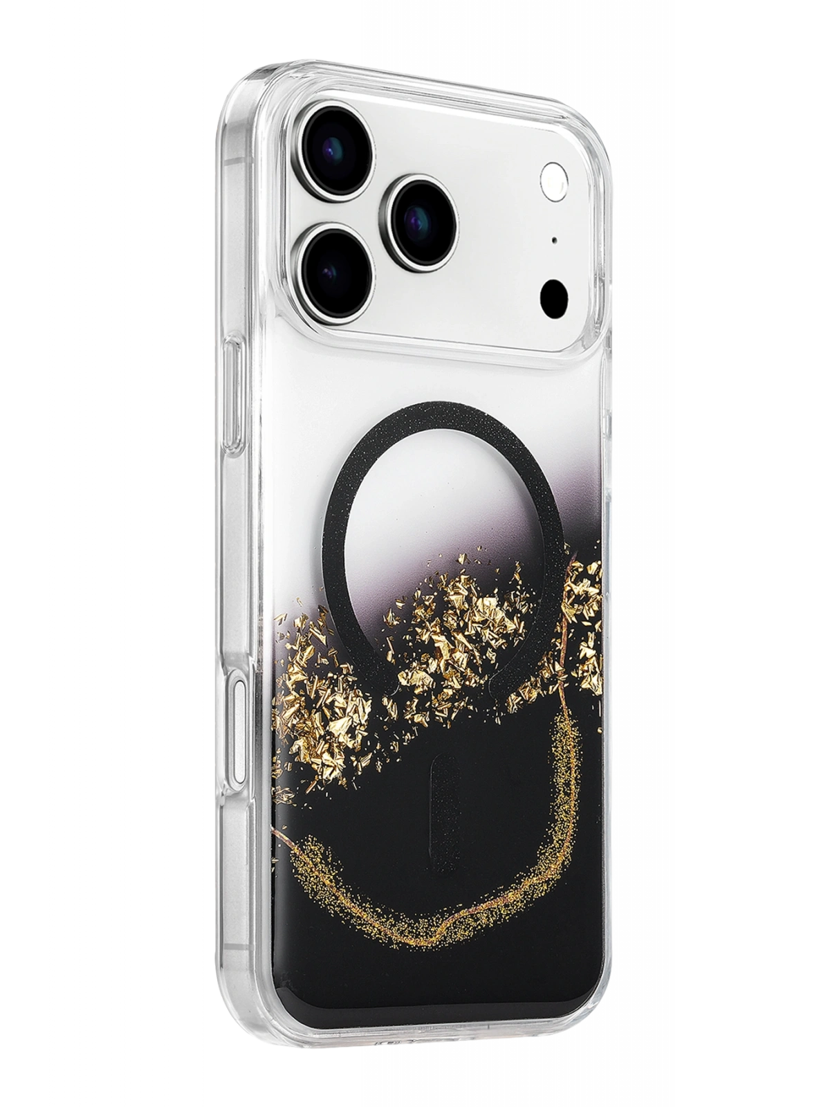 Onegif Apple iPhone 17 Pro Max Lotus Simli Magsafe Kapak - Siyah