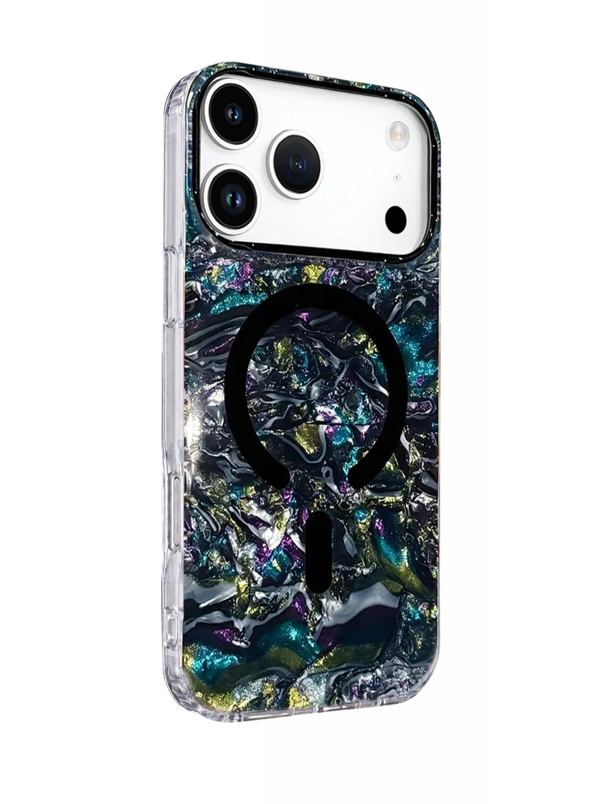 Onegif Apple iPhone 17 Pro Max Mila Dalgalı Magsafe Kapak - Lacivert