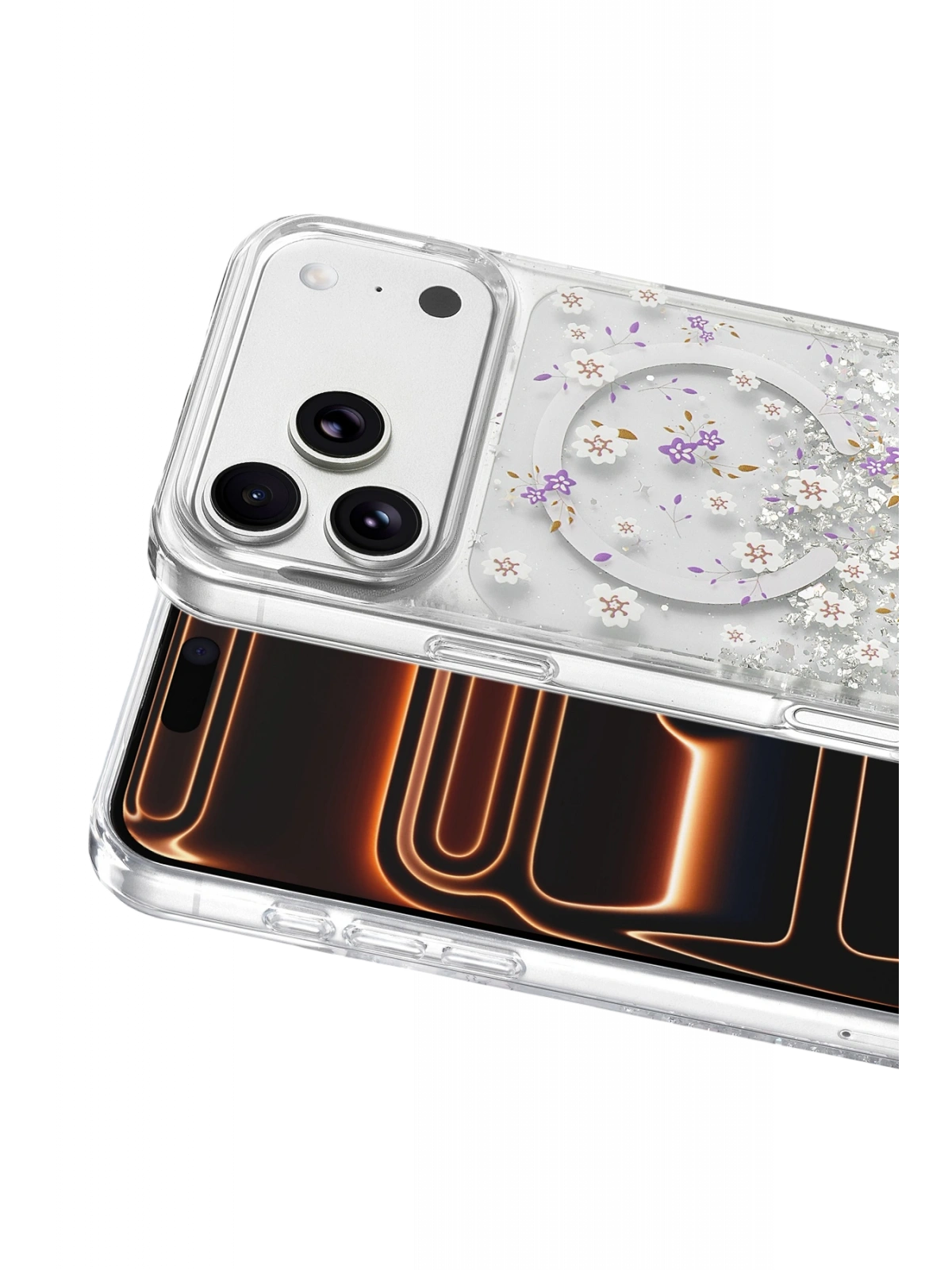 Onegif Apple iPhone 17 Pro Misk Simli Magsafe Kapak - Desen 2