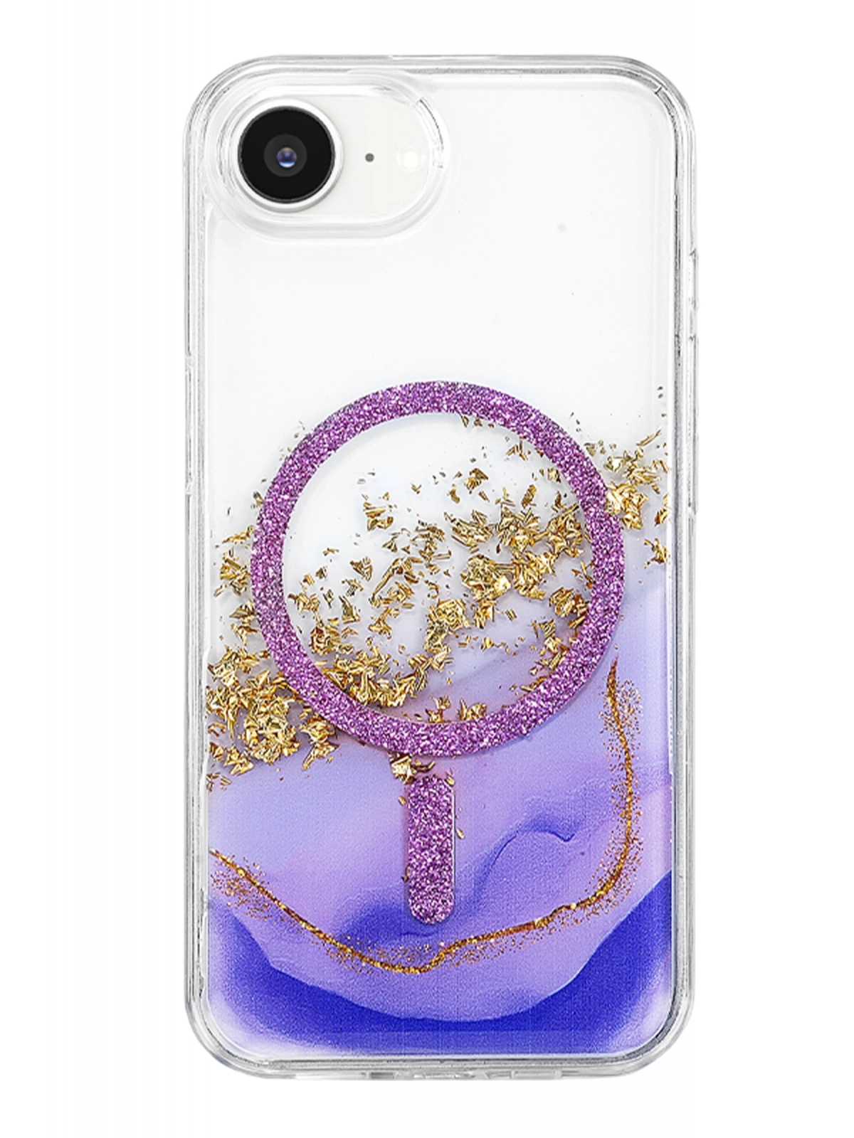 Onegif Apple iPhone 17E Lotus Simli Magsafe Kapak - Mor