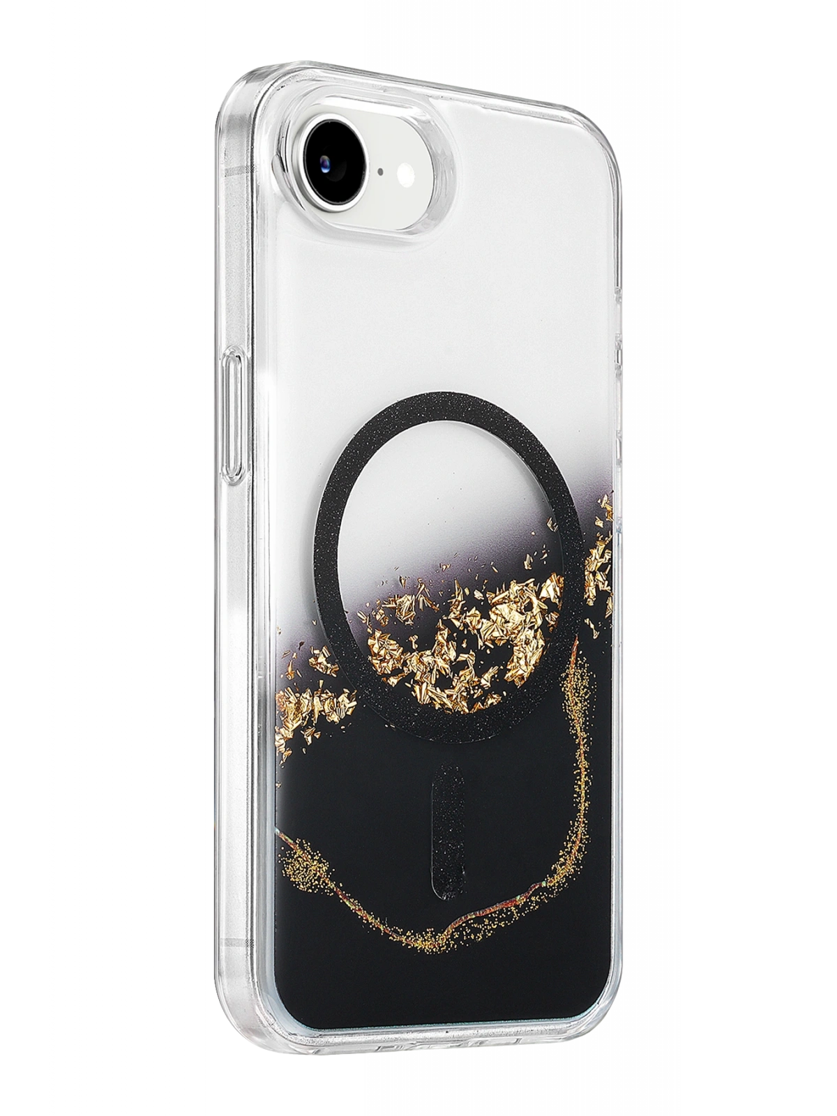 Onegif Apple iPhone 17E Lotus Simli Magsafe Kapak - Siyah