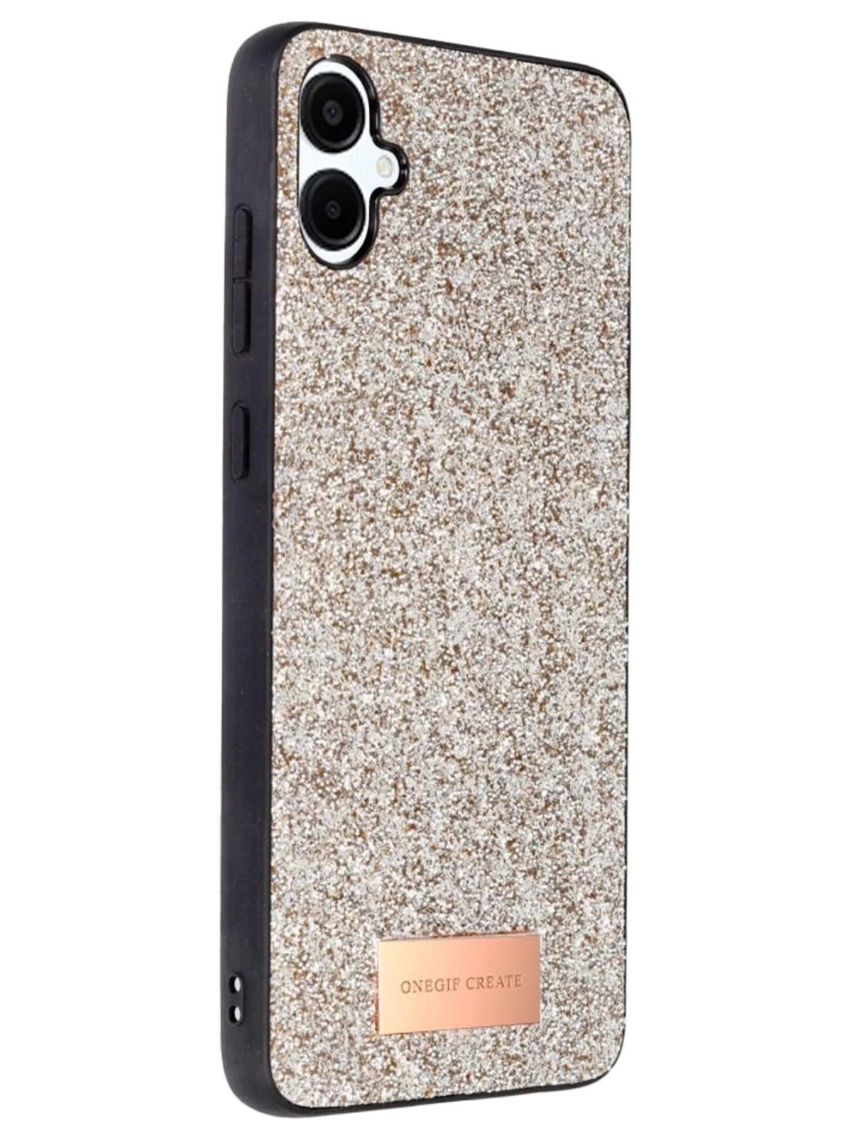 Onegif Samsung Galaxy A06 Bright Simli Kapak - Gold