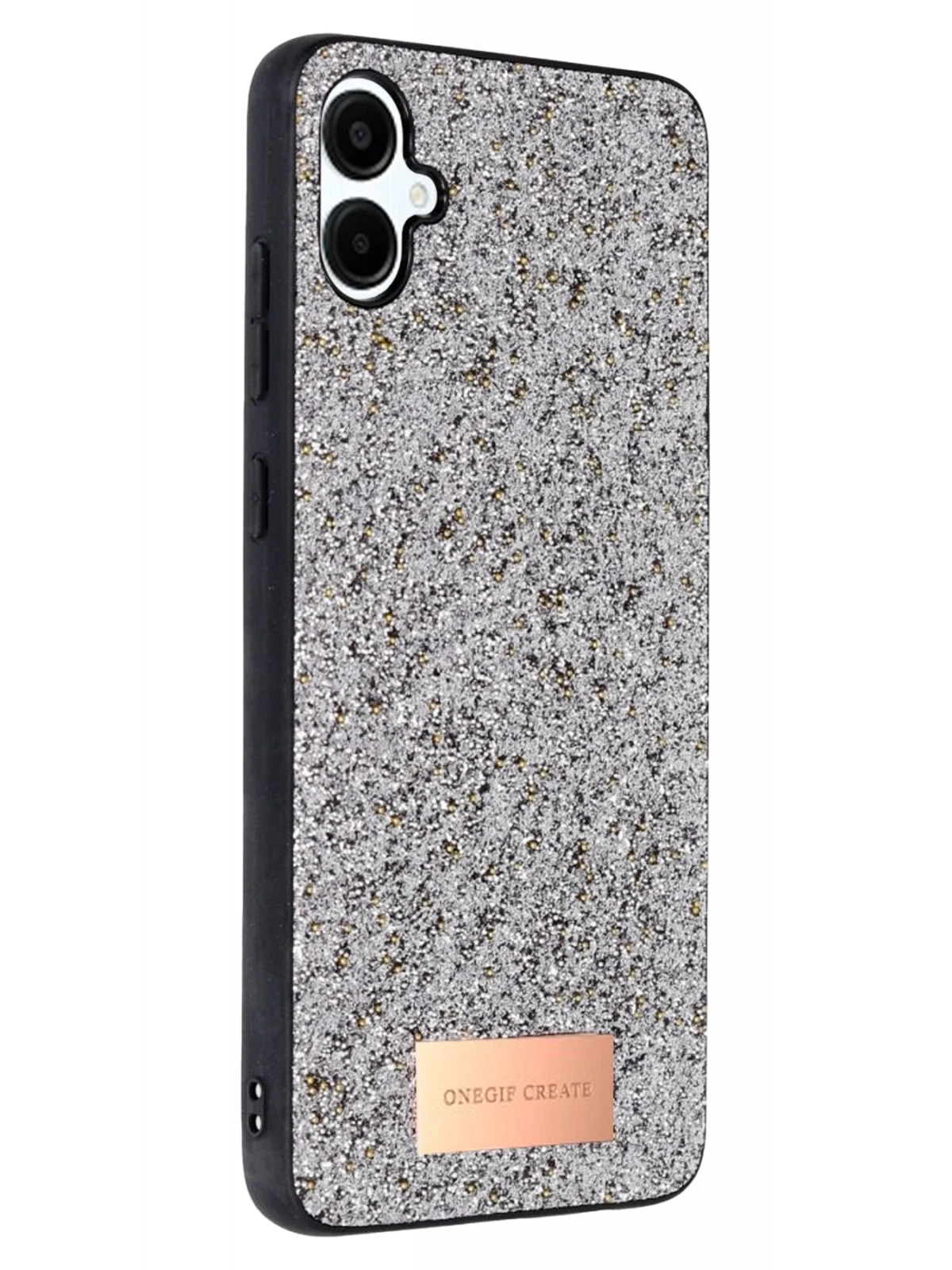 Onegif Samsung Galaxy A06 Bright Simli Kapak - Gümüş
