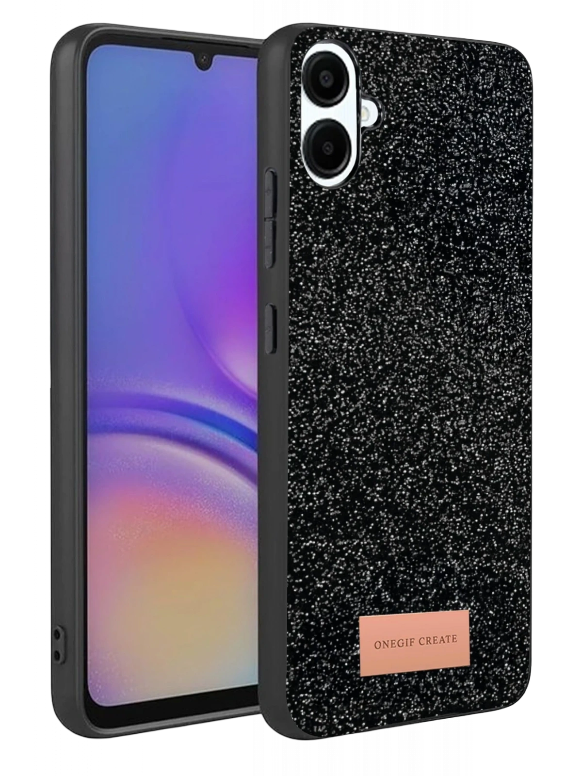 Onegif Samsung Galaxy A07 4G Bright Simli Kapak - Siyah