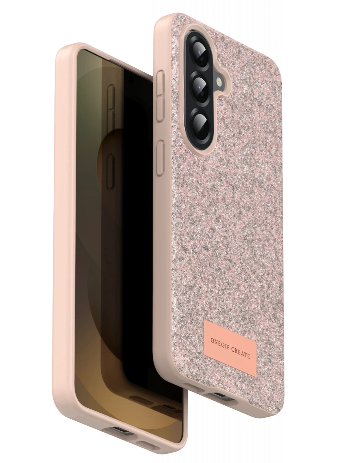 Onegif Samsung Galaxy A17 5G Bright Simli Kapak - Pembe