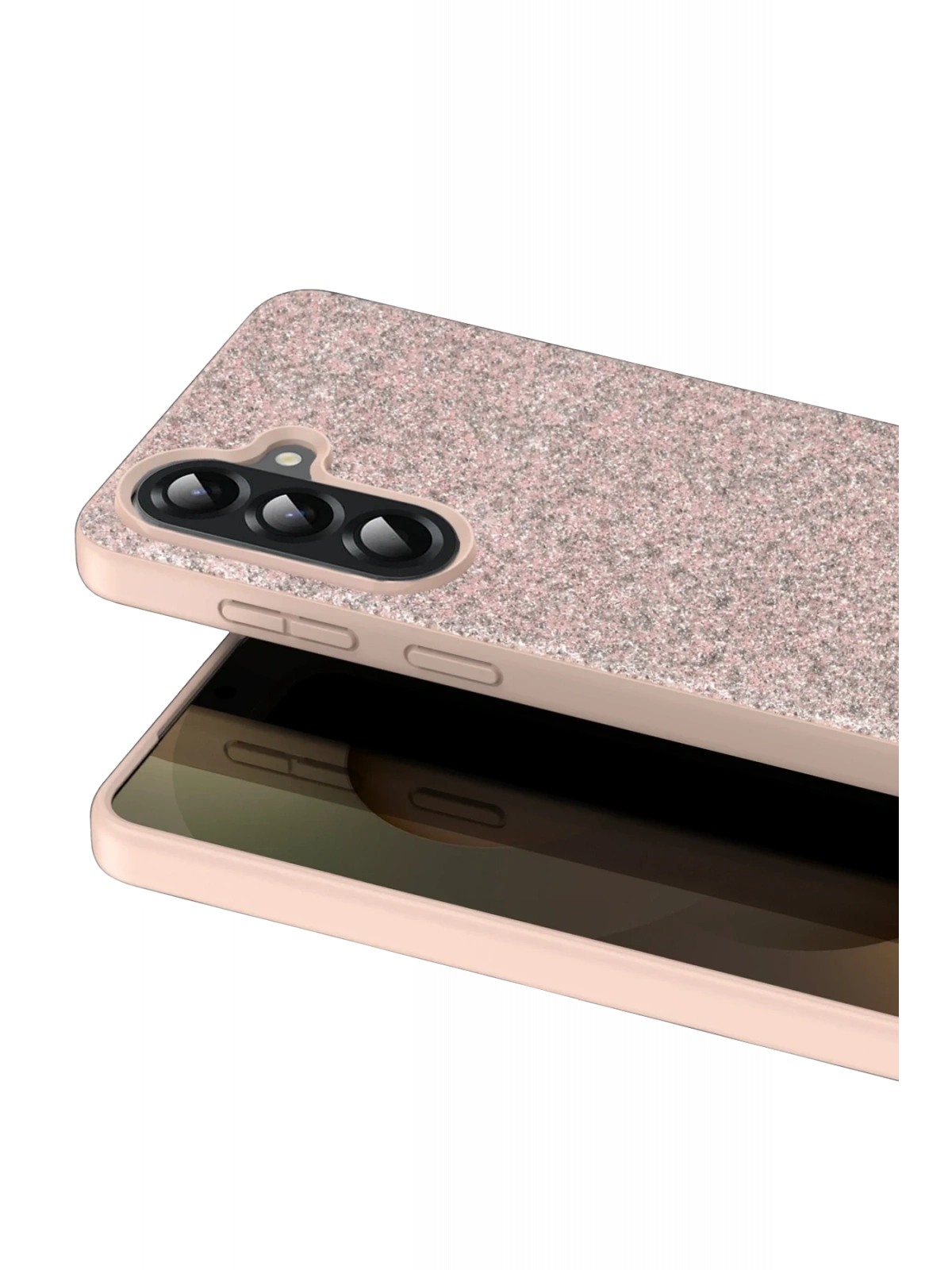 Onegif Samsung Galaxy A17 5G Bright Simli Kapak - Pembe