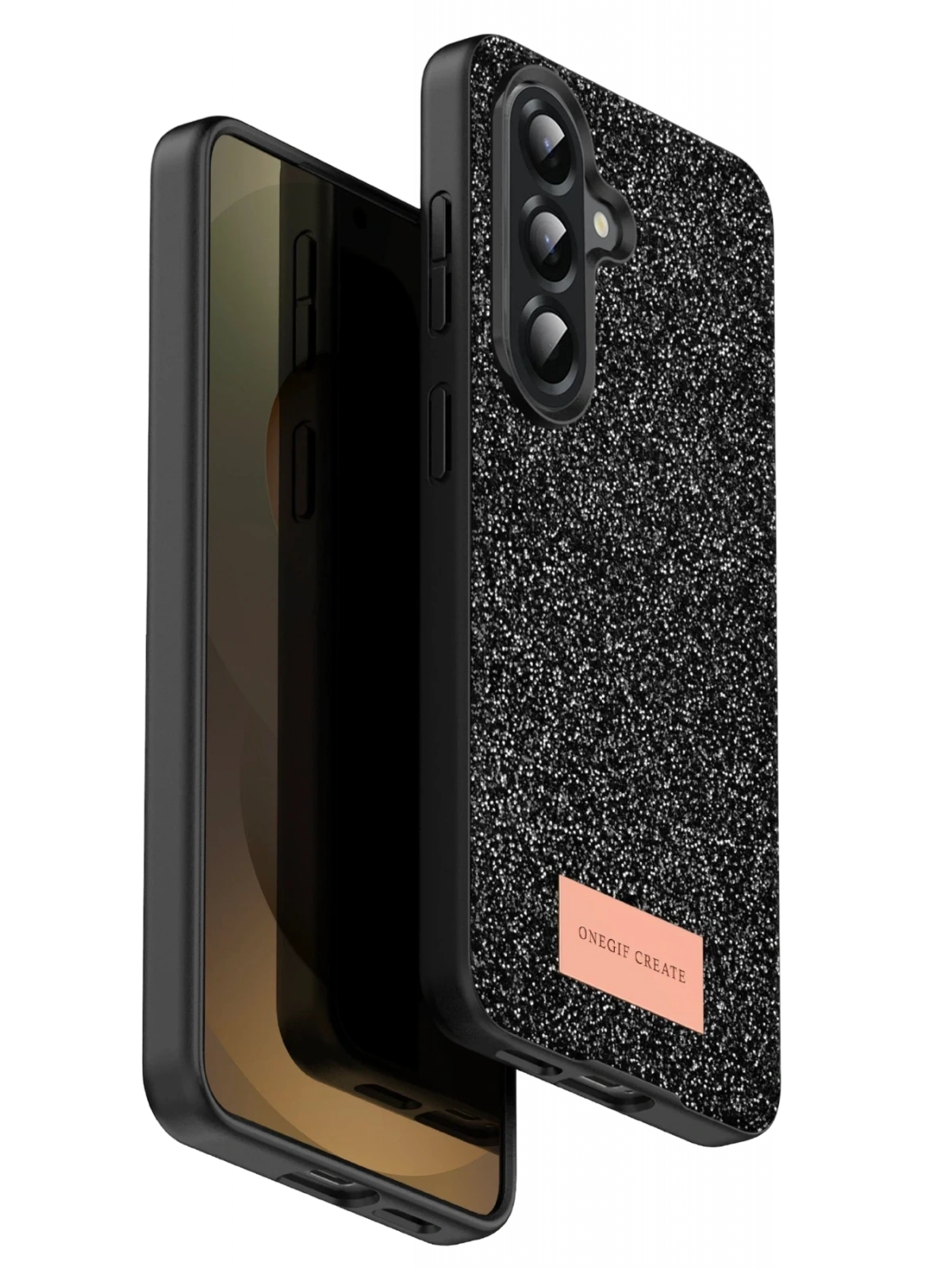 Onegif Samsung Galaxy A17 5G Bright Simli Kapak - Siyah