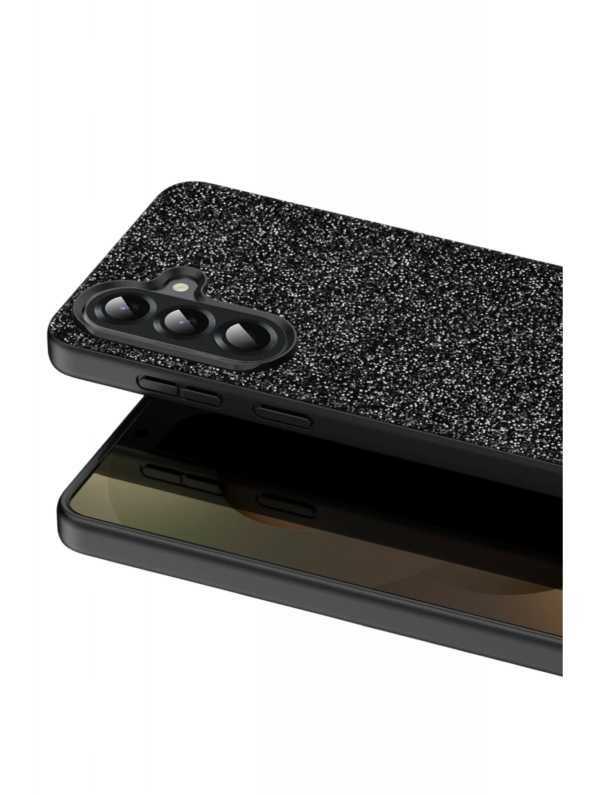 Onegif Samsung Galaxy A17 5G Bright Simli Kapak - Siyah