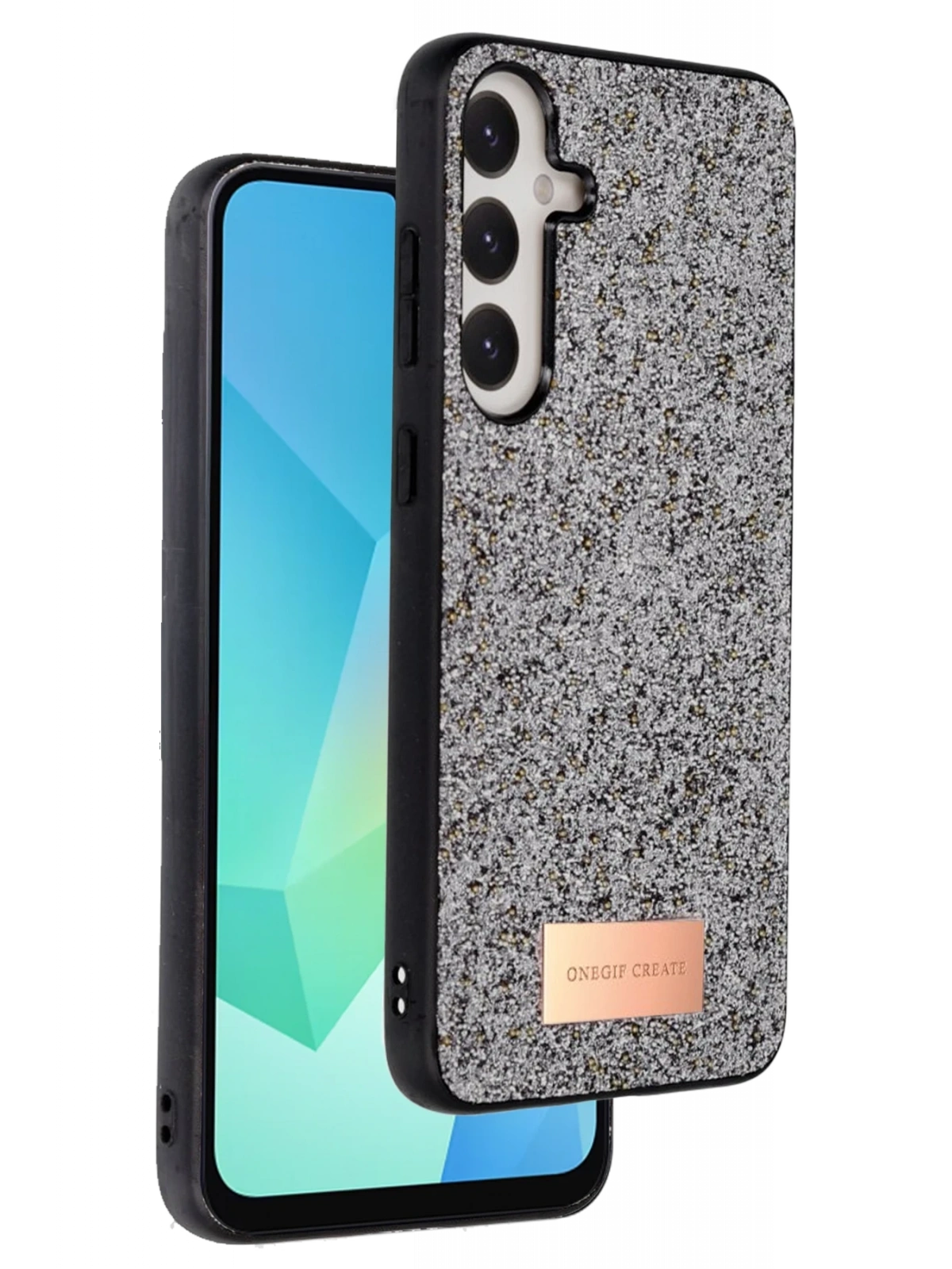 Onegif Samsung Galaxy A26 Bright Simli Kapak - Gümüş