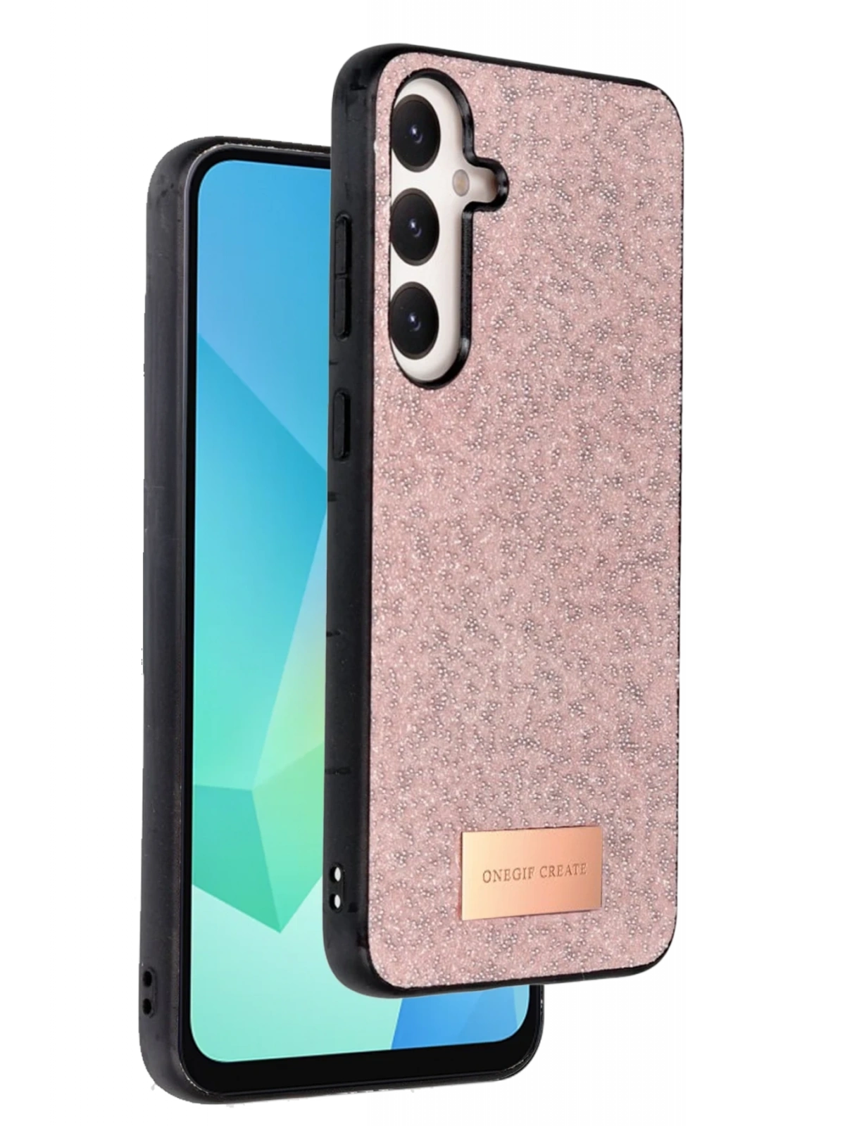 Onegif Samsung Galaxy A36 Bright Simli Kapak - Pembe