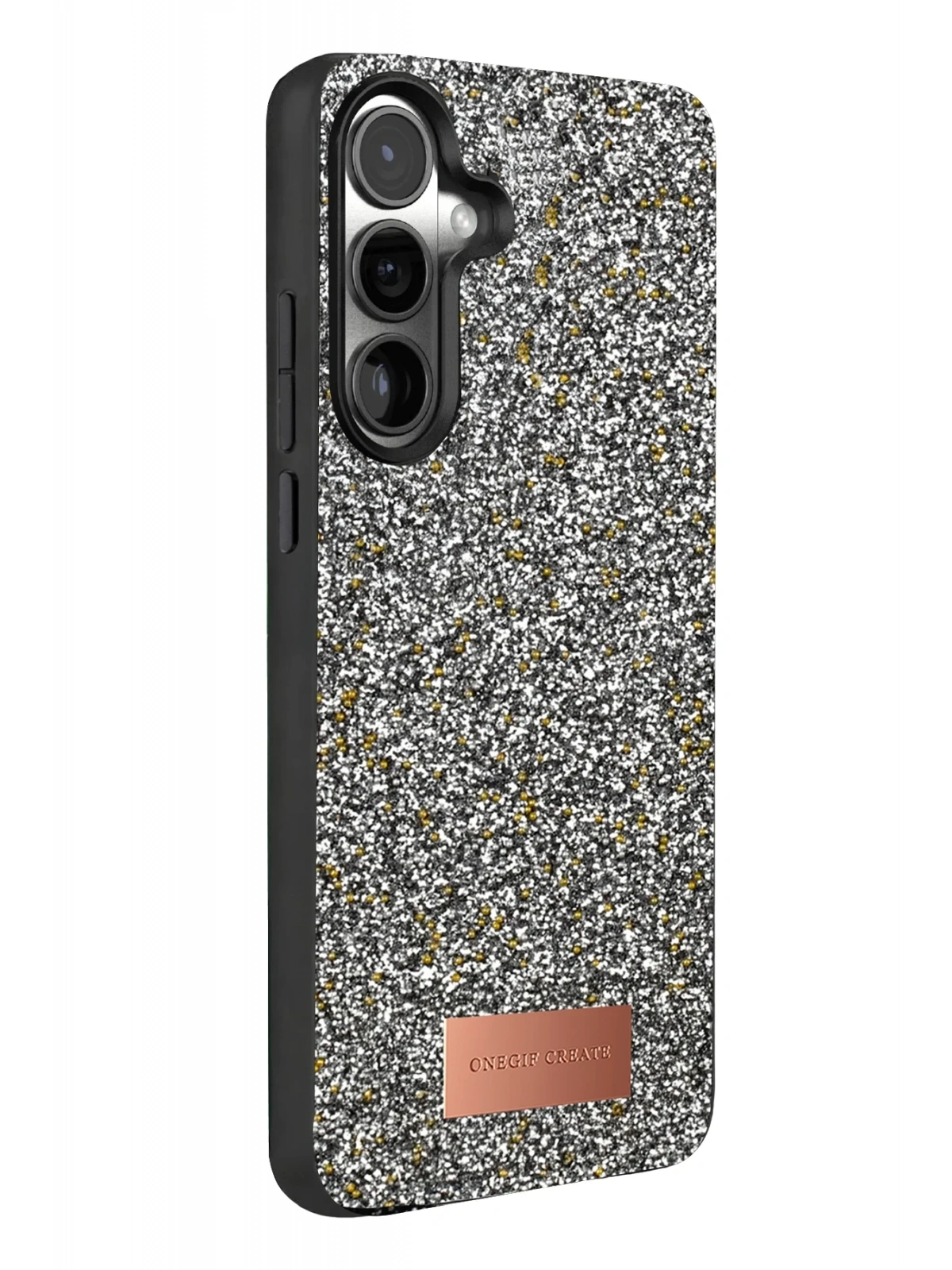Onegif Samsung Galaxy A37 5G Bright Simli Kapak - Gold