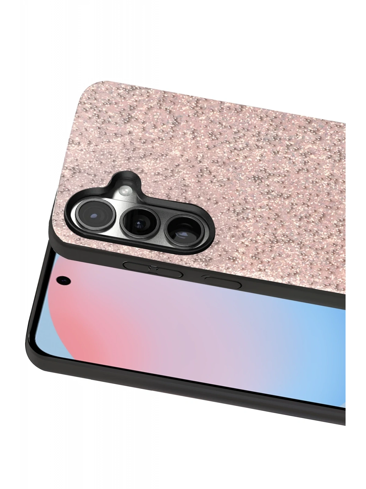 Onegif Samsung Galaxy S24 Bright Simli Kapak - Pembe