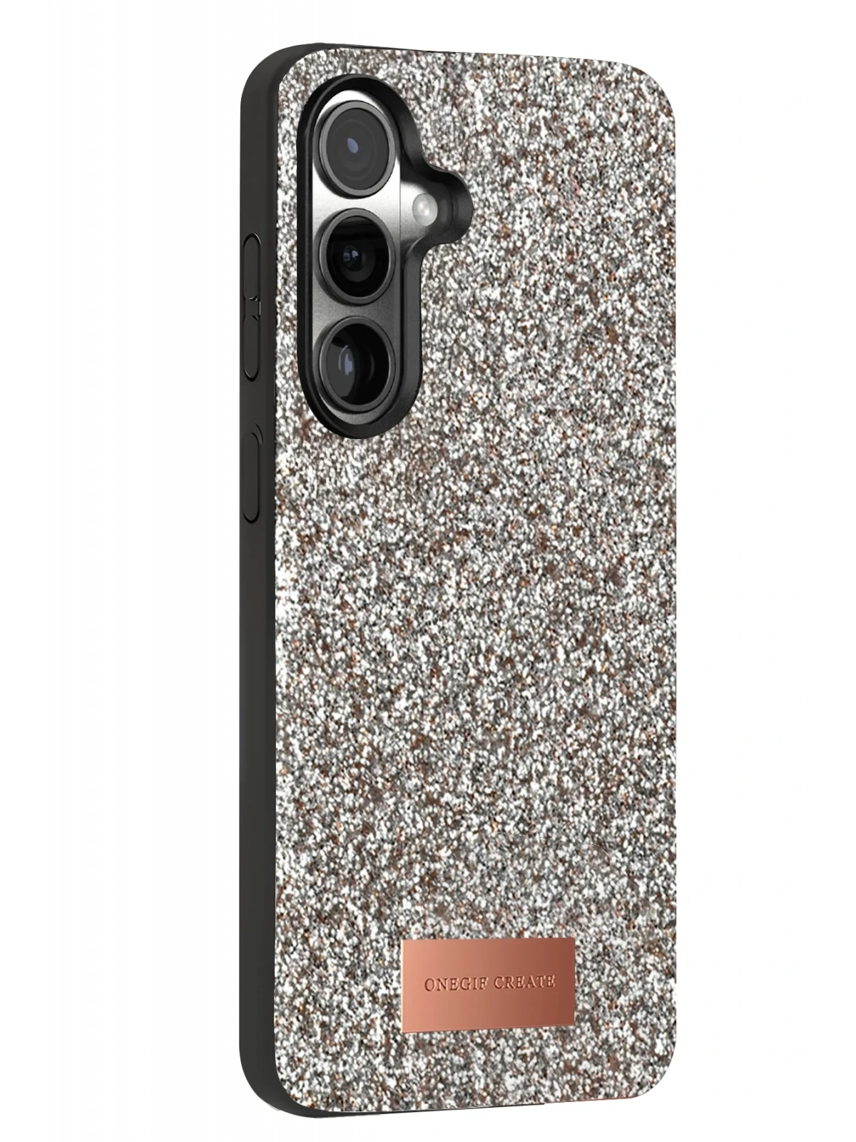 Onegif Samsung Galaxy S24 FE Bright Simli Kapak - Gümüş