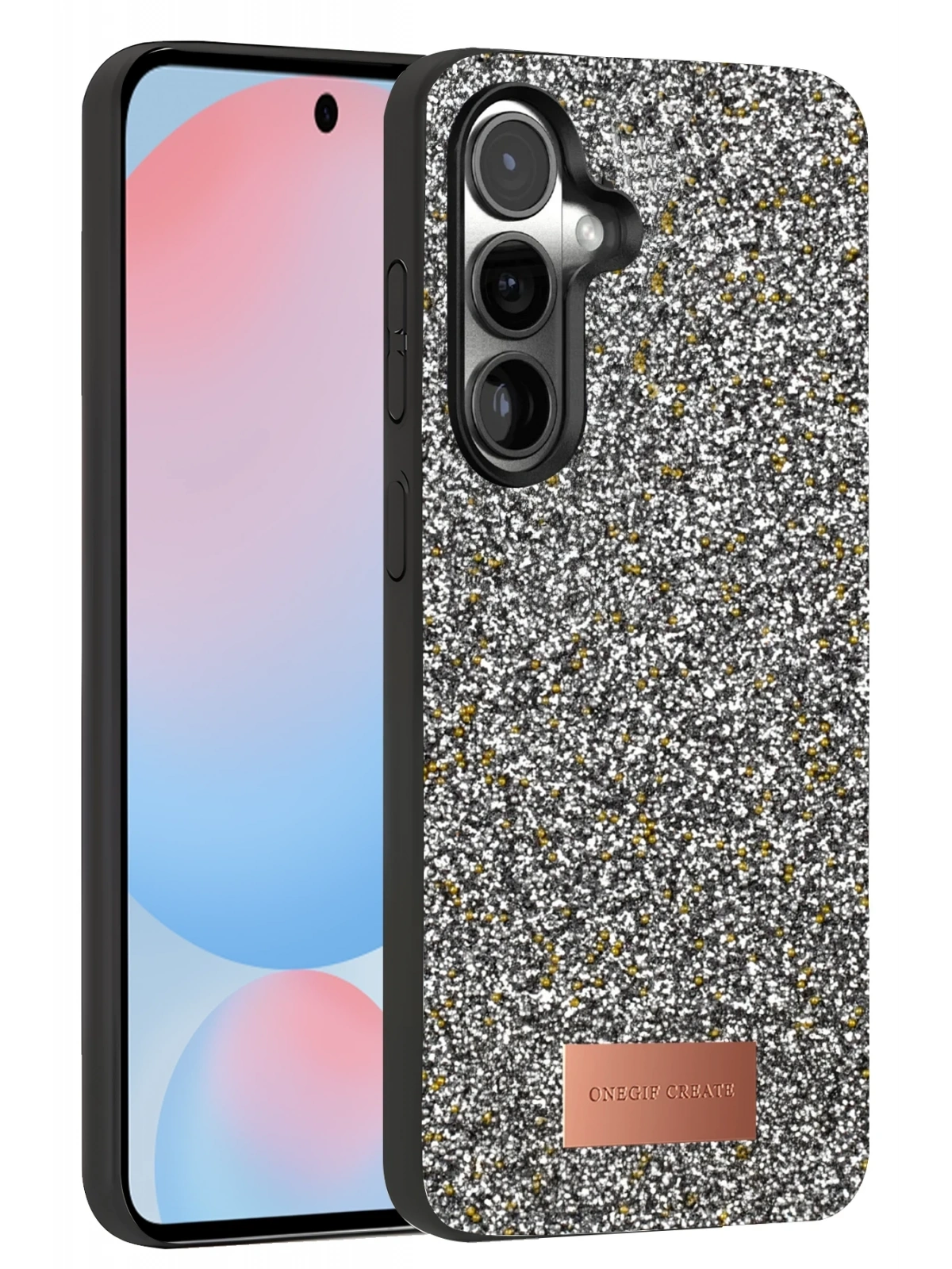 Onegif Samsung Galaxy S24 Plus Bright Simli Kapak - Gold