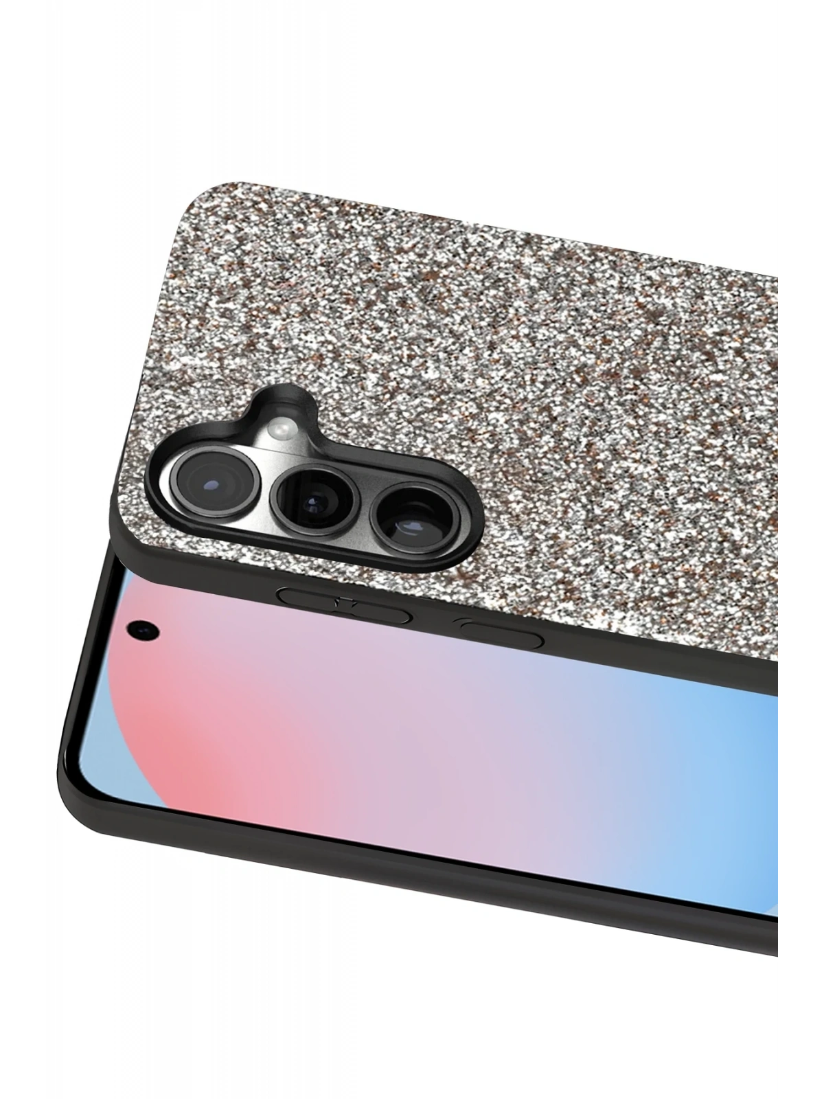 Onegif Samsung Galaxy S24 Plus Bright Simli Kapak - Gümüş