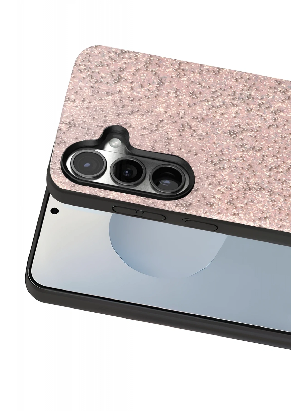 Onegif Samsung Galaxy S25 Bright Simli Kapak - Pembe