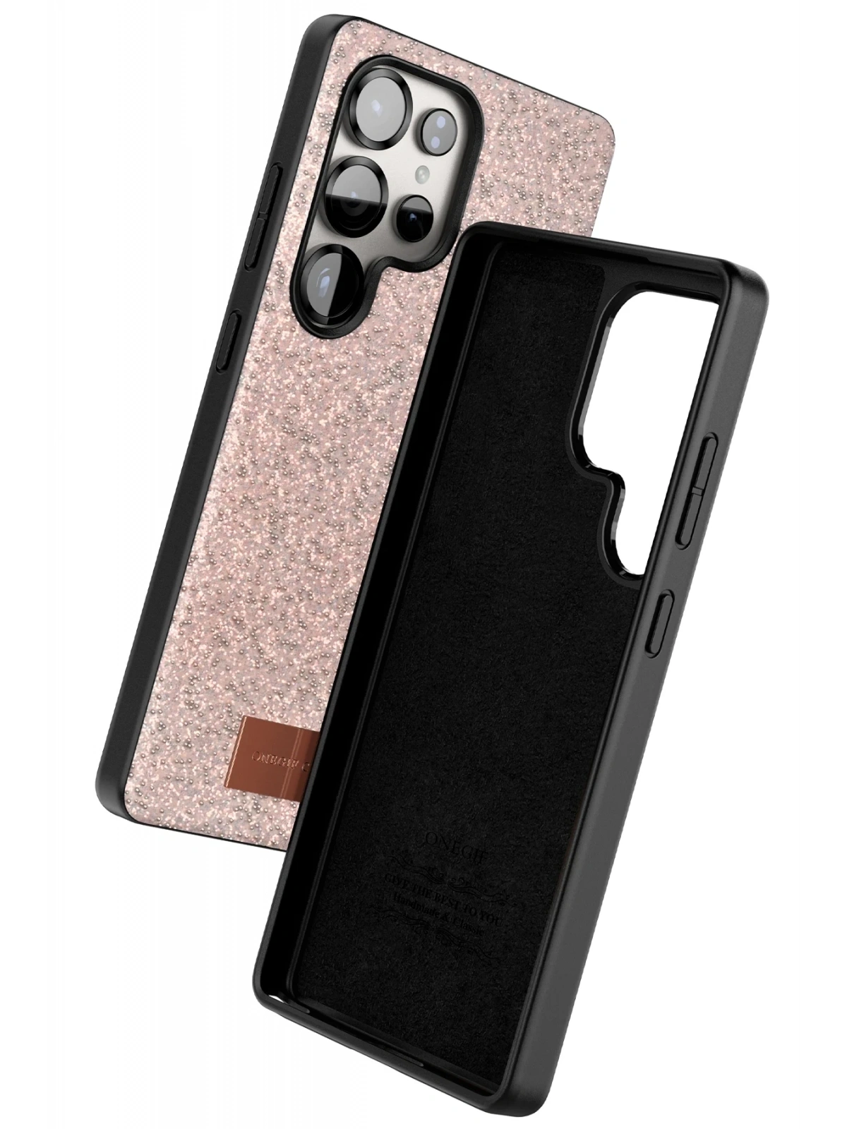 Onegif Samsung Galaxy S25 Ultra Bright Simli Kapak - Pembe