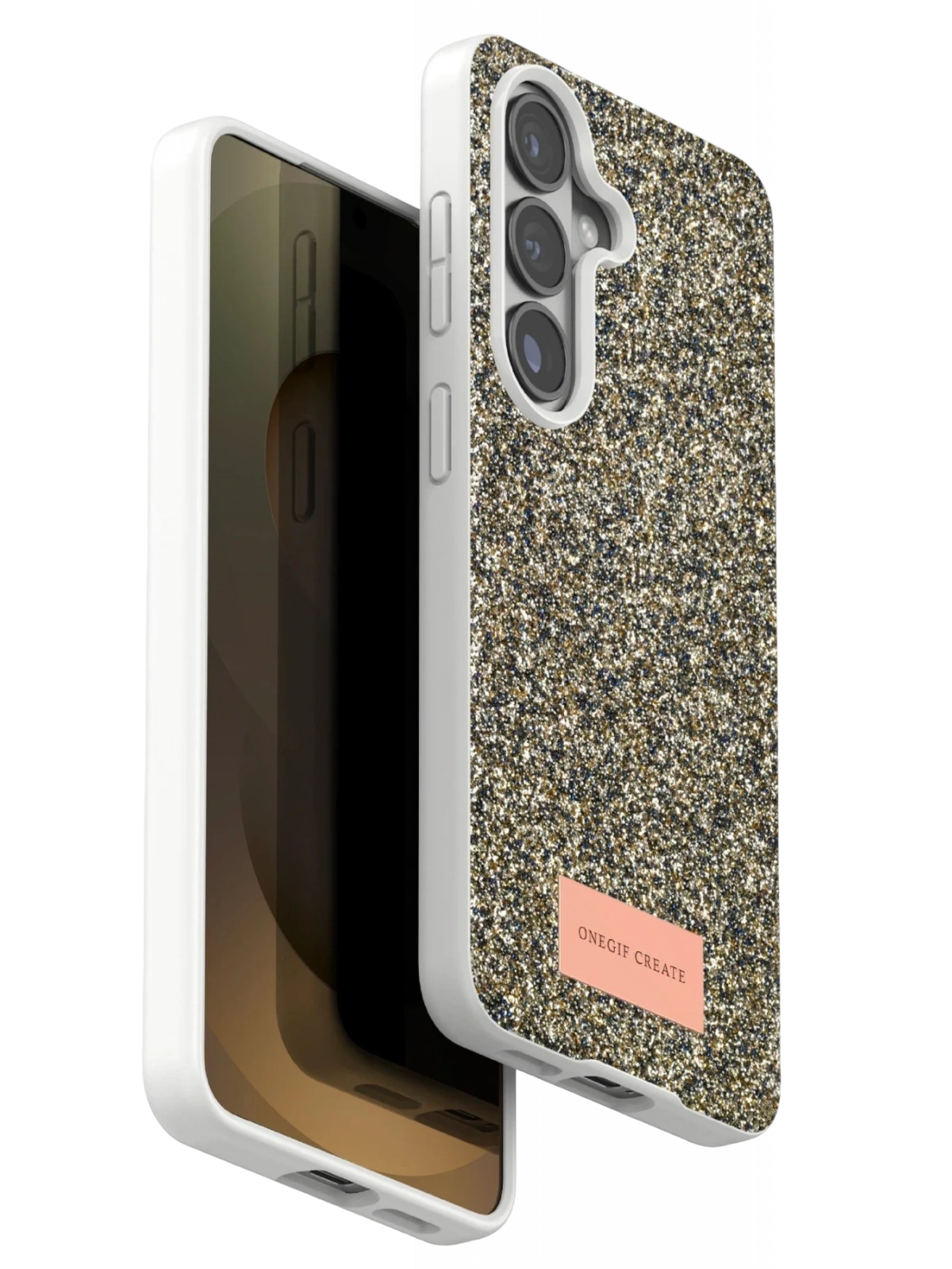 Onegif Samsung Galaxy S26 Bright Simli Kapak - Gold