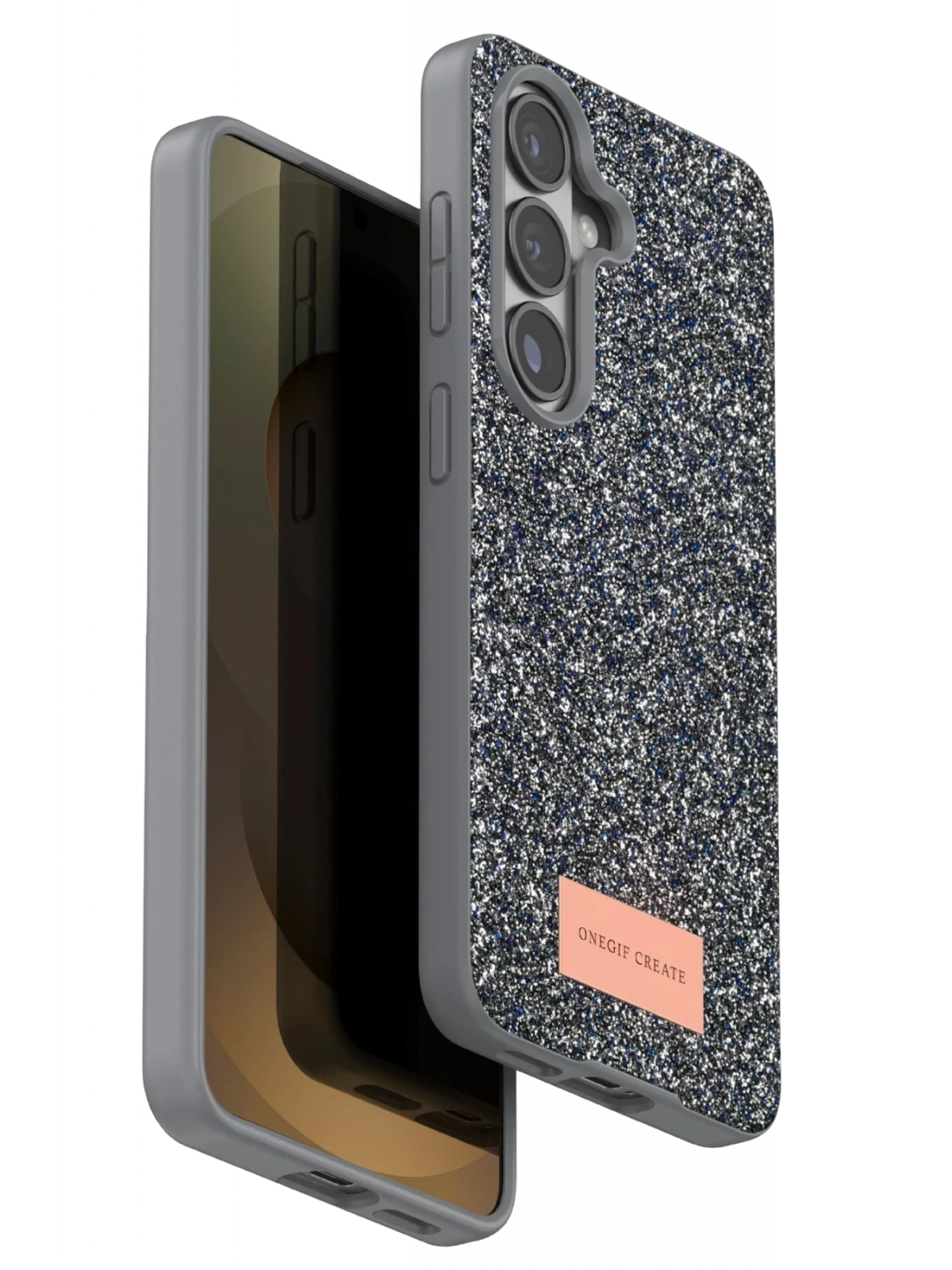 Onegif Samsung Galaxy S26 Plus Bright Simli Kapak - Gümüş