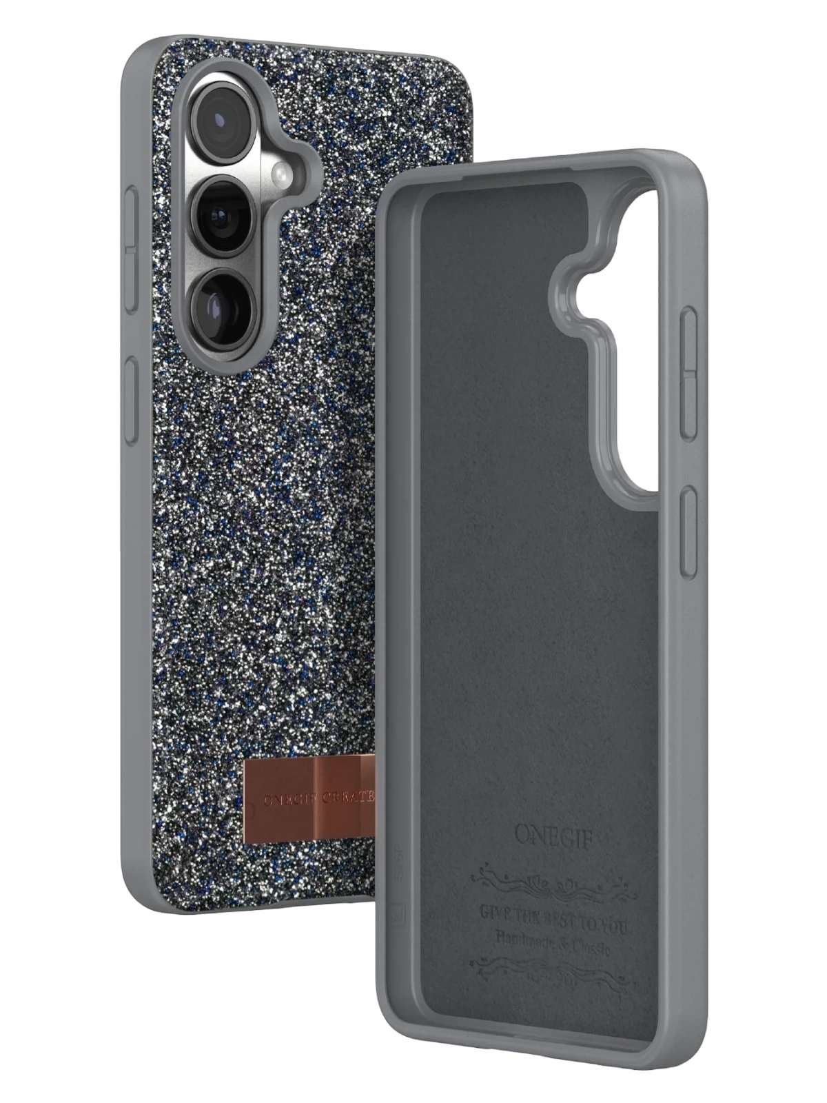 Onegif Samsung Galaxy S26 Plus Bright Simli Kapak - Gümüş