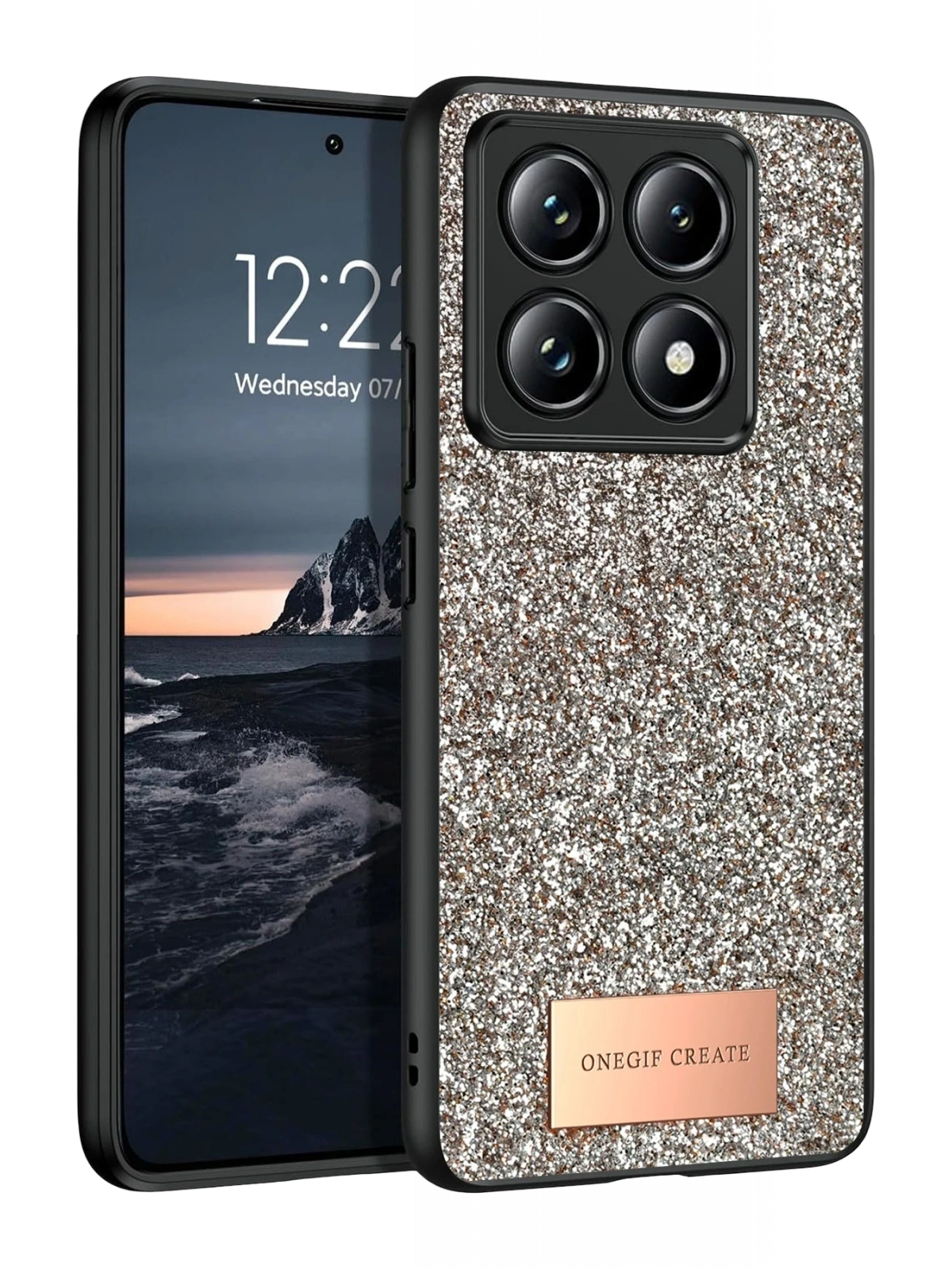 Onegif Xiaomi Mi 14T Pro Bright Simli Kapak - Gold